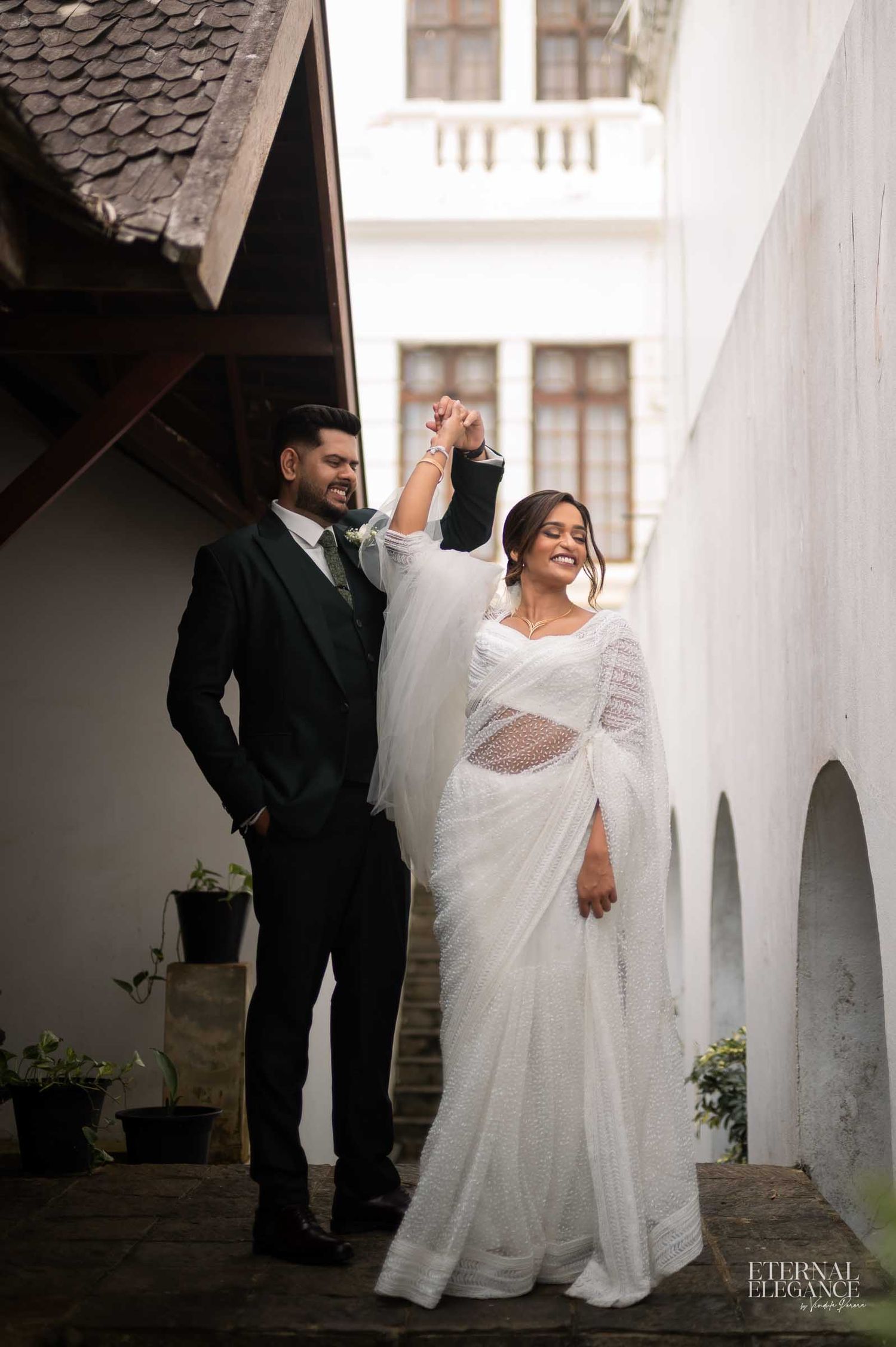 Candid destination wedding moment between bride and groom Natural wedding moments captured in Sri Lanka wedding photography
