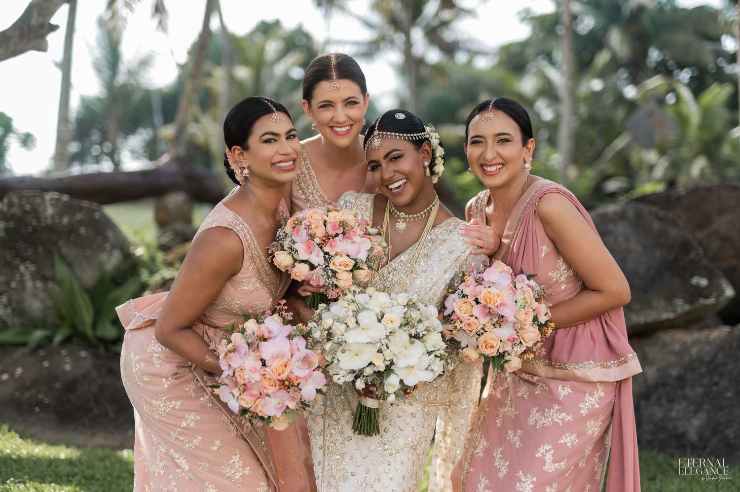 Candid destination wedding moment between bride and groom Natural wedding moments captured in Sri Lanka wedding photography