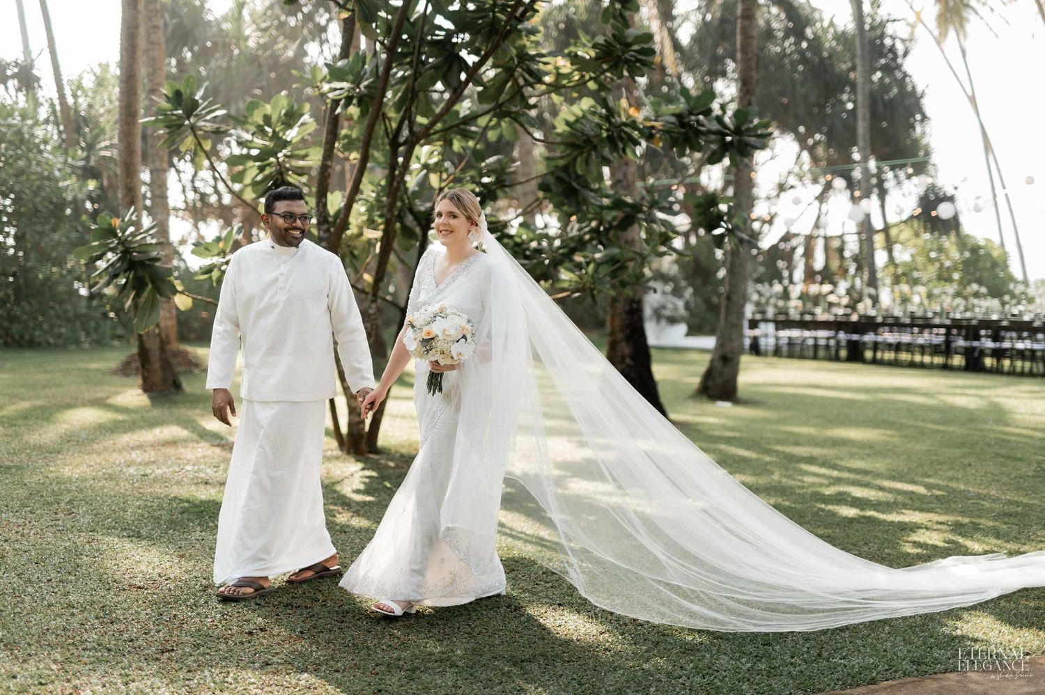 Candid destination wedding moment between bride and groom in Sri Lanka Natural wedding moments captured in Sri Lanka wedding photography