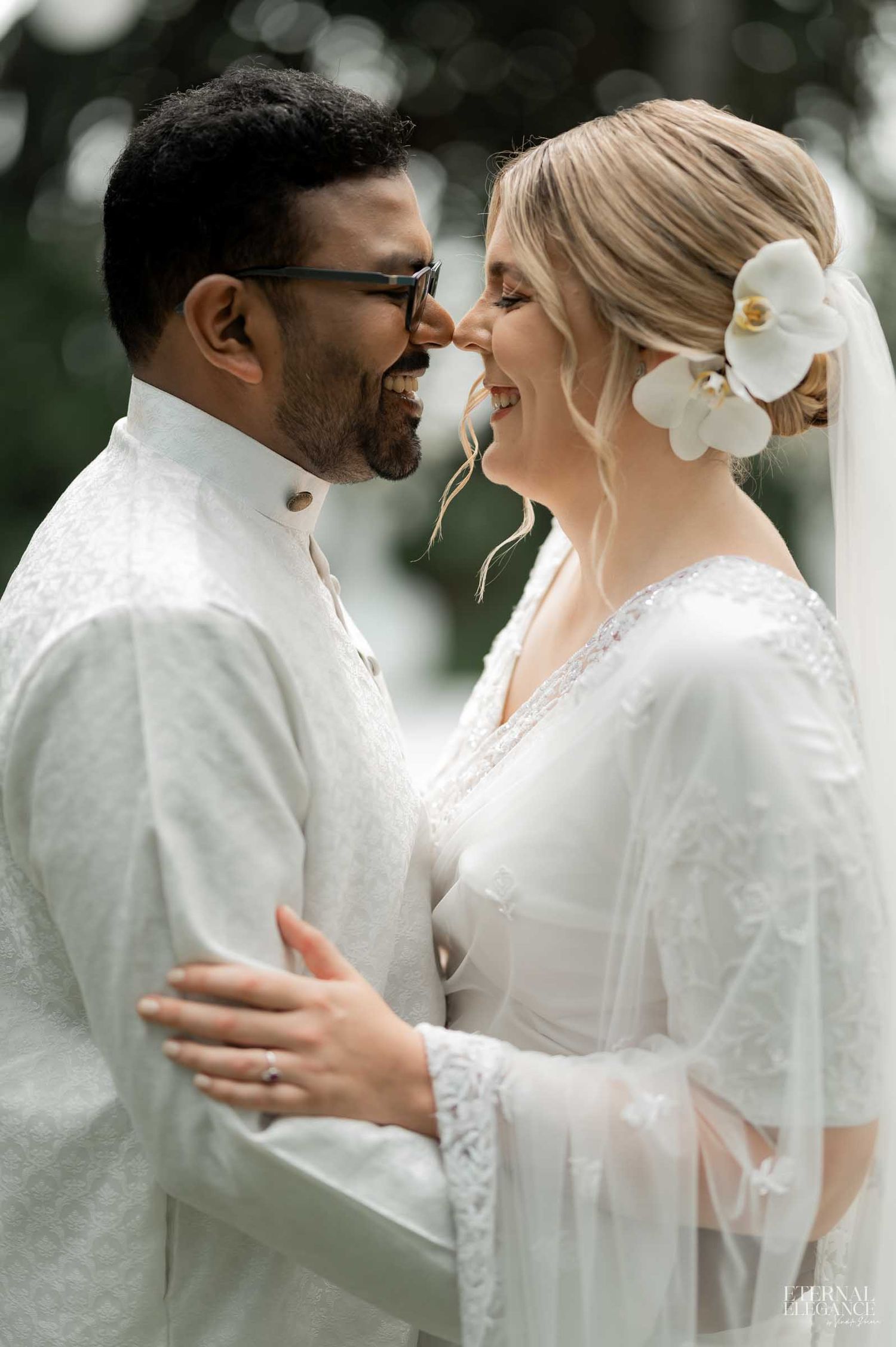 Candid destination wedding moment between bride and groom in Sri Lanka Natural wedding moments captured in Sri Lanka wedding photography
