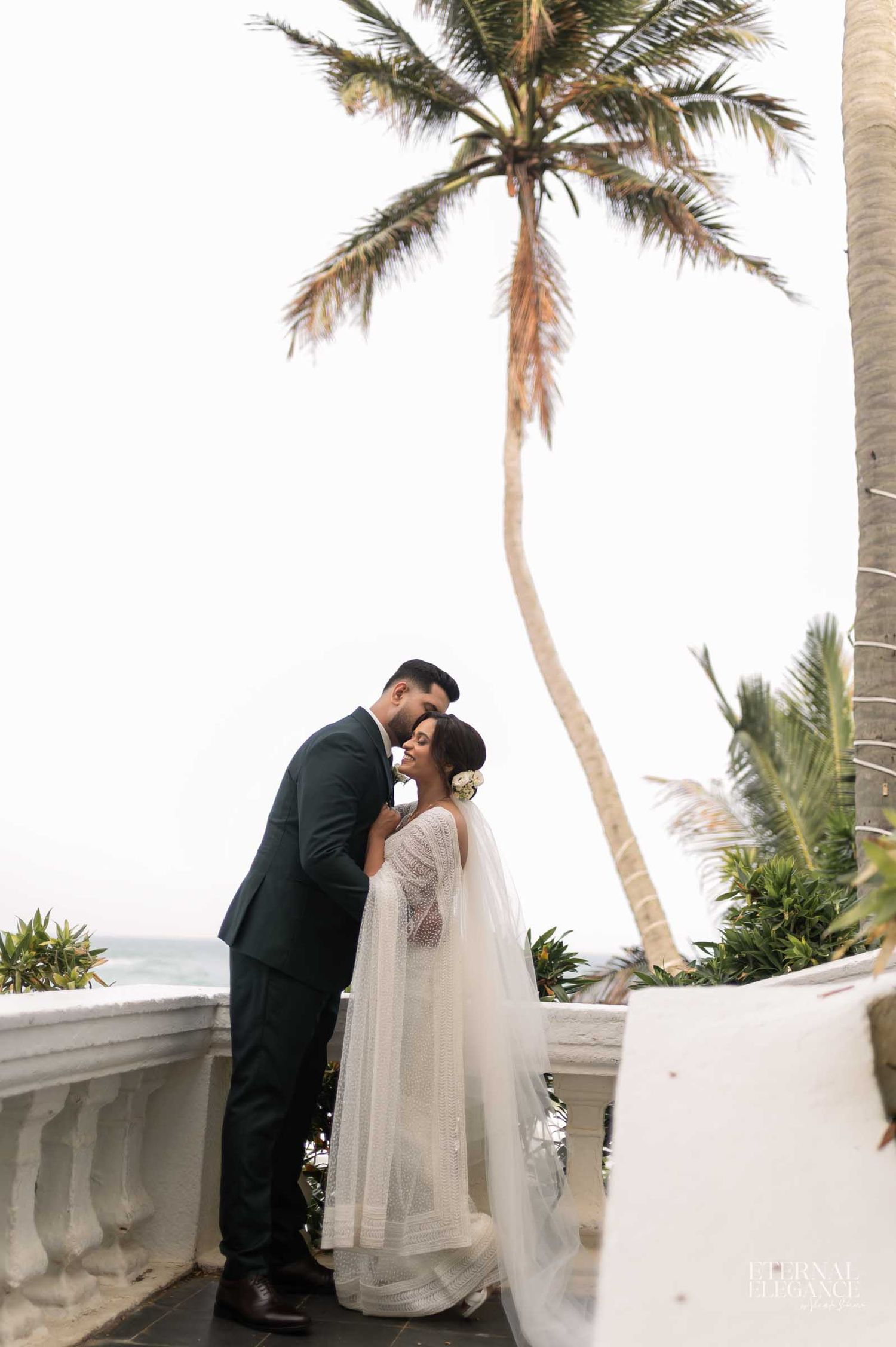 Candid destination wedding moment between bride and groom Natural wedding moments captured in Sri Lanka wedding photography