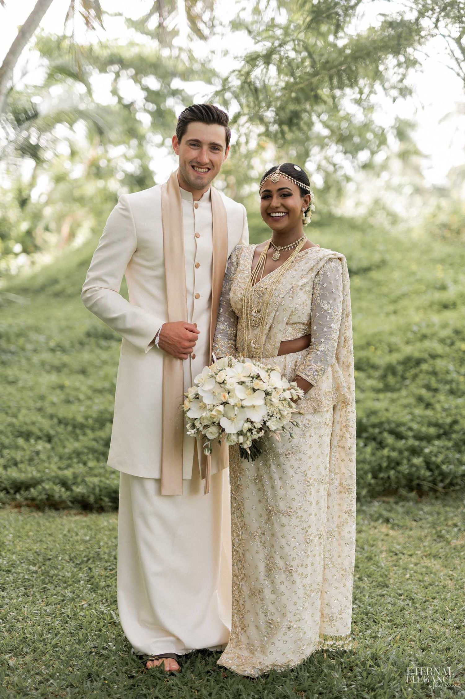 Candid destination wedding moment between bride and groom Natural wedding moments captured in Sri Lanka wedding photography