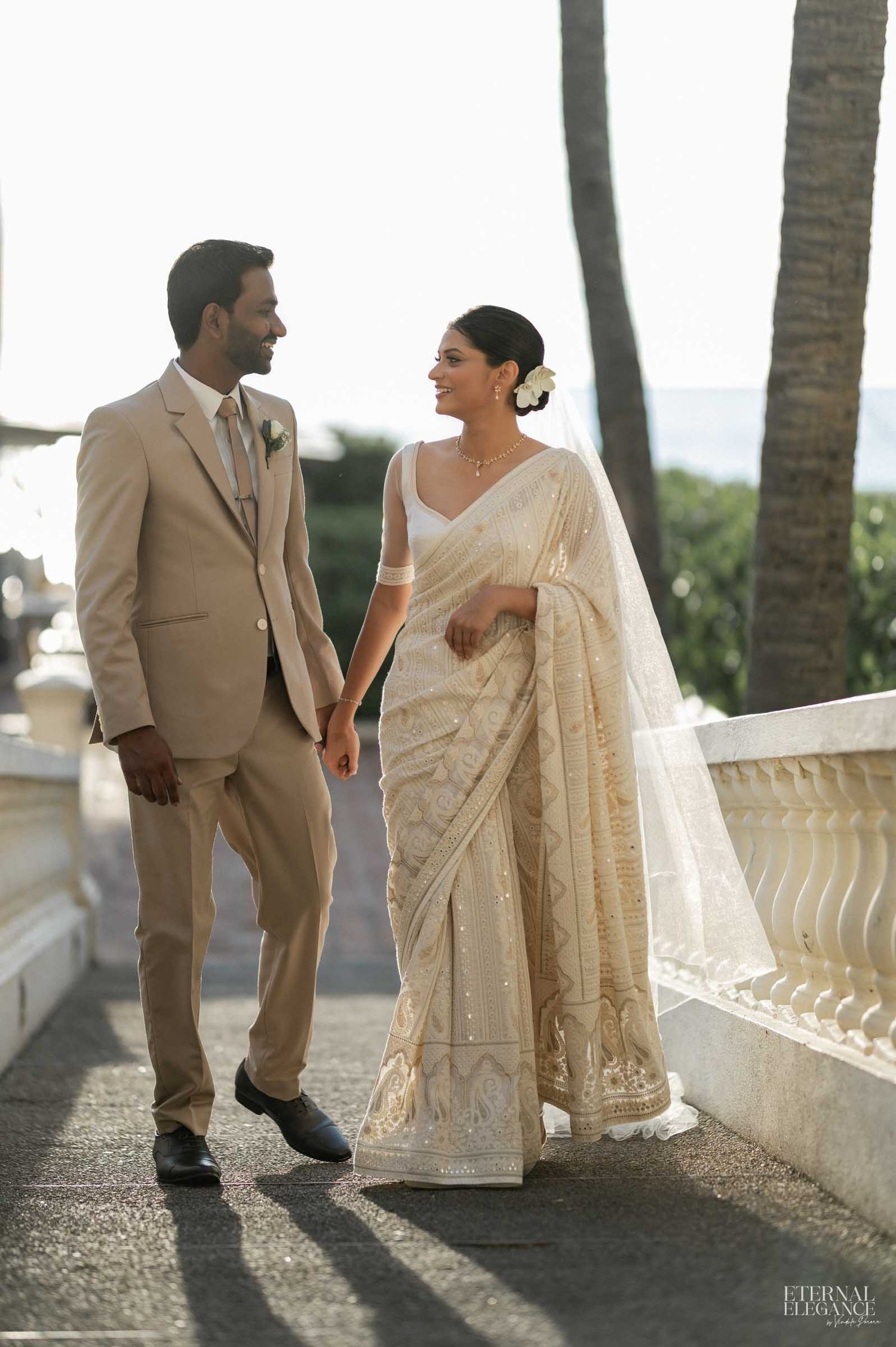 Candid wedding moment between bride and groom in Sri Lanka Natural wedding moments captured in Sri Lanka wedding photography