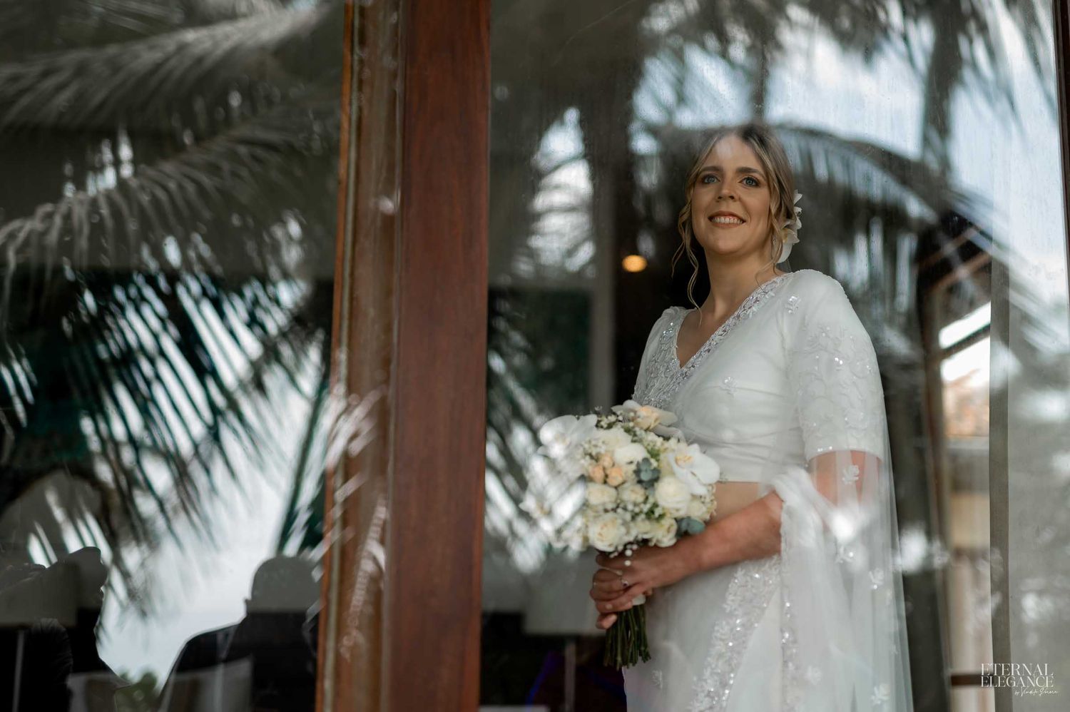 Candid destination wedding Elegant bridal portrait Natural wedding moments captured in Sri Lanka wedding photography