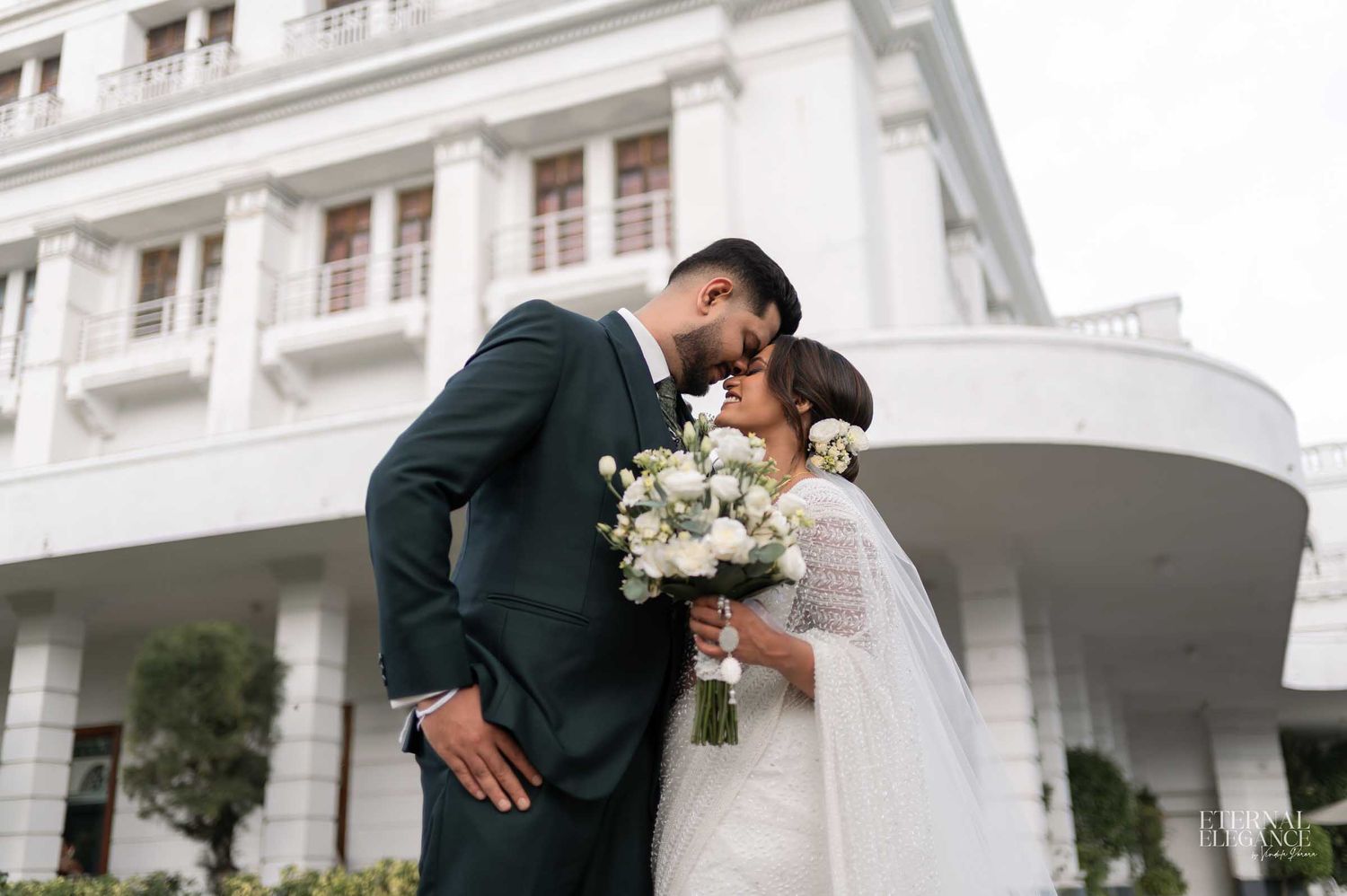 Candid destination wedding moment between bride and groom Natural wedding moments captured in Sri Lanka wedding photography