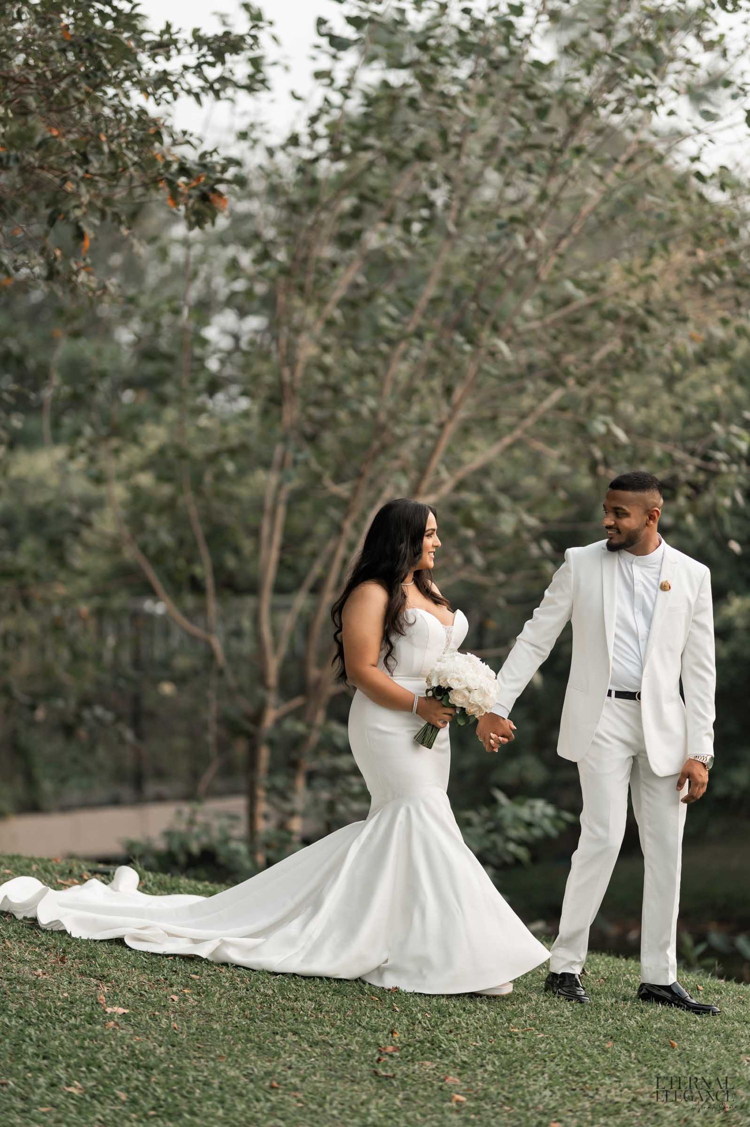 Candid destination wedding moment between bride and groom in Sri Lanka Natural wedding moments captured in Sri Lanka wedding photography