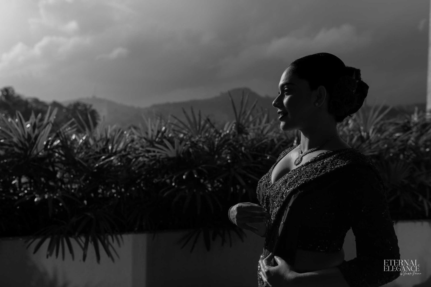 Candid wedding moment portrait between bride and groom Natural wedding moments captured in Sri Lanka