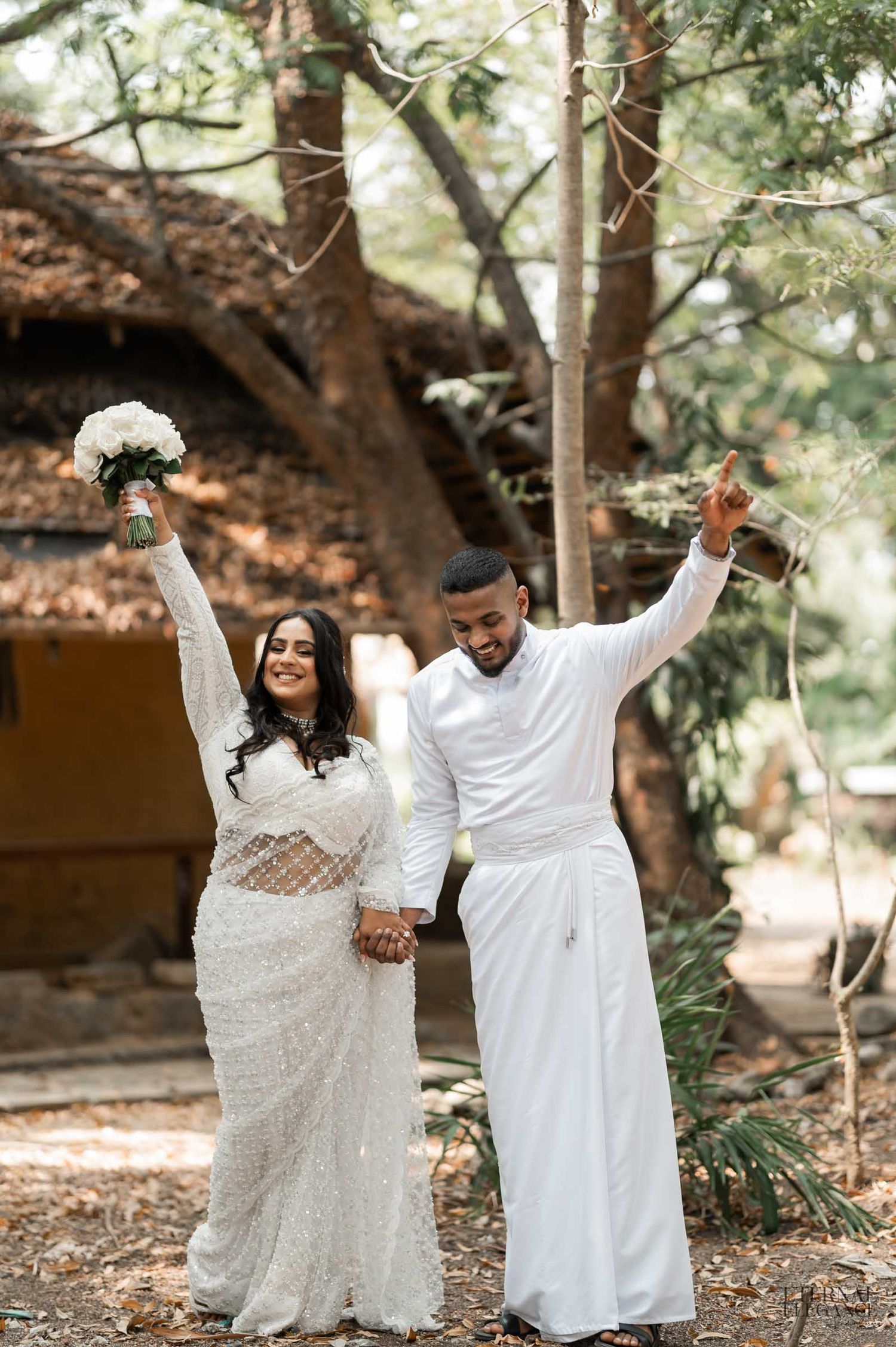 Candid destination wedding moment between bride and groom in Sri Lanka Natural wedding moments captured in Sri Lanka wedding photography