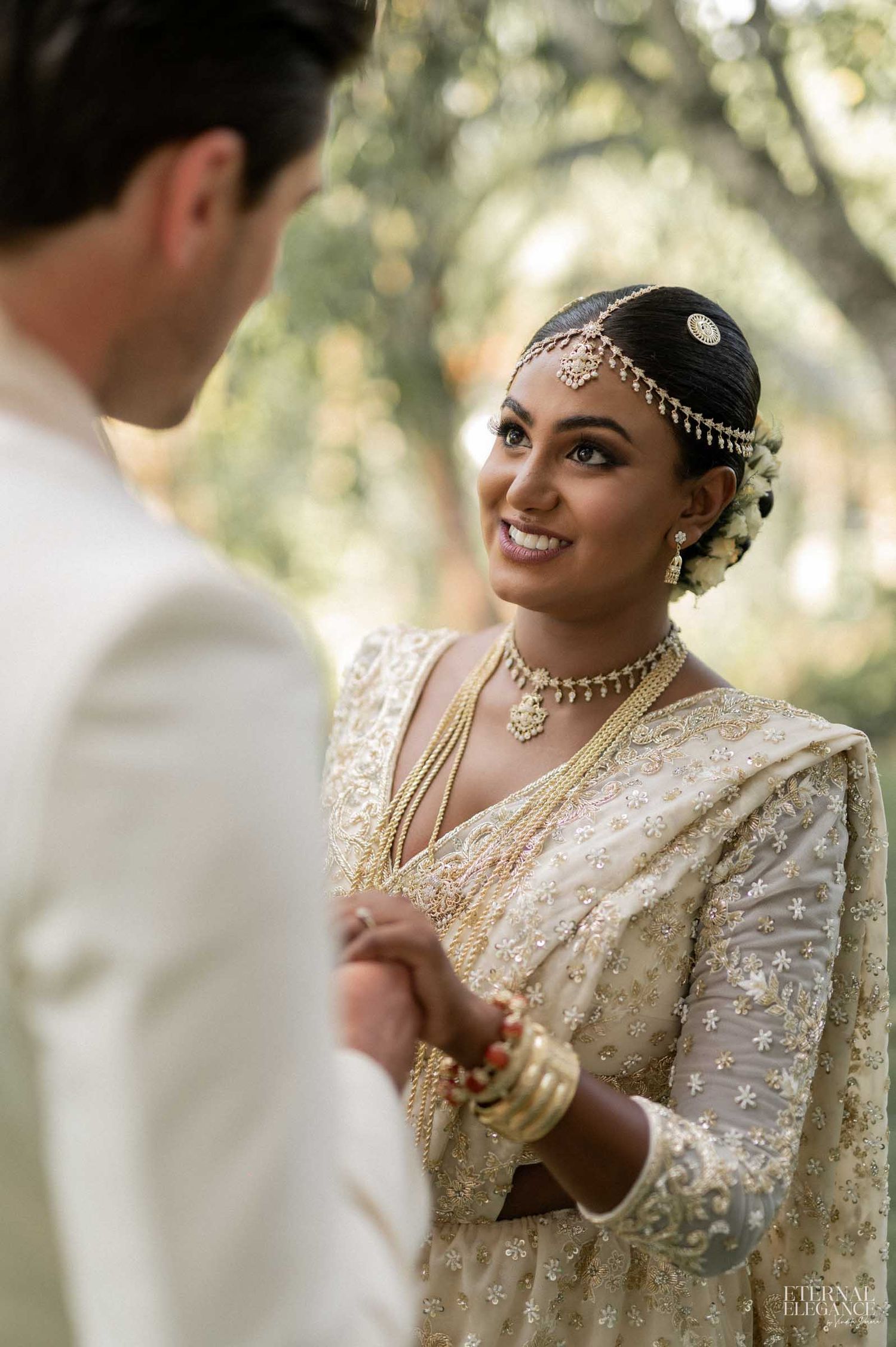 Candid destination wedding moment between bride and groom Natural wedding moments captured in Sri Lanka wedding photography