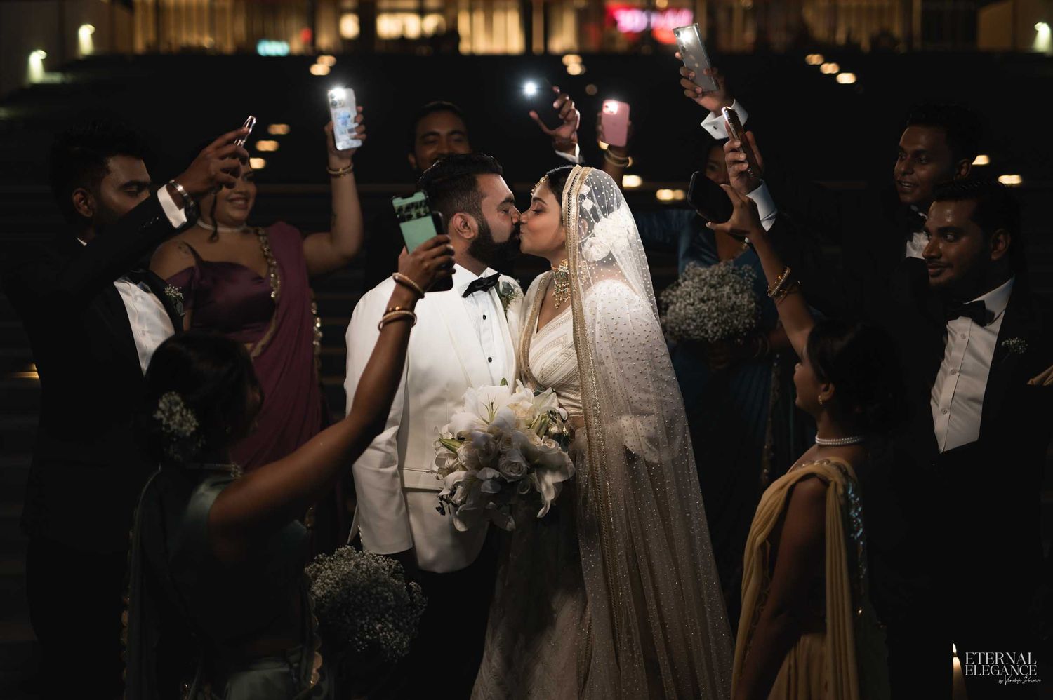 Candid destination wedding moment between bride and groom in Sri Lanka Natural wedding moments captured in Sri Lanka wedding photography