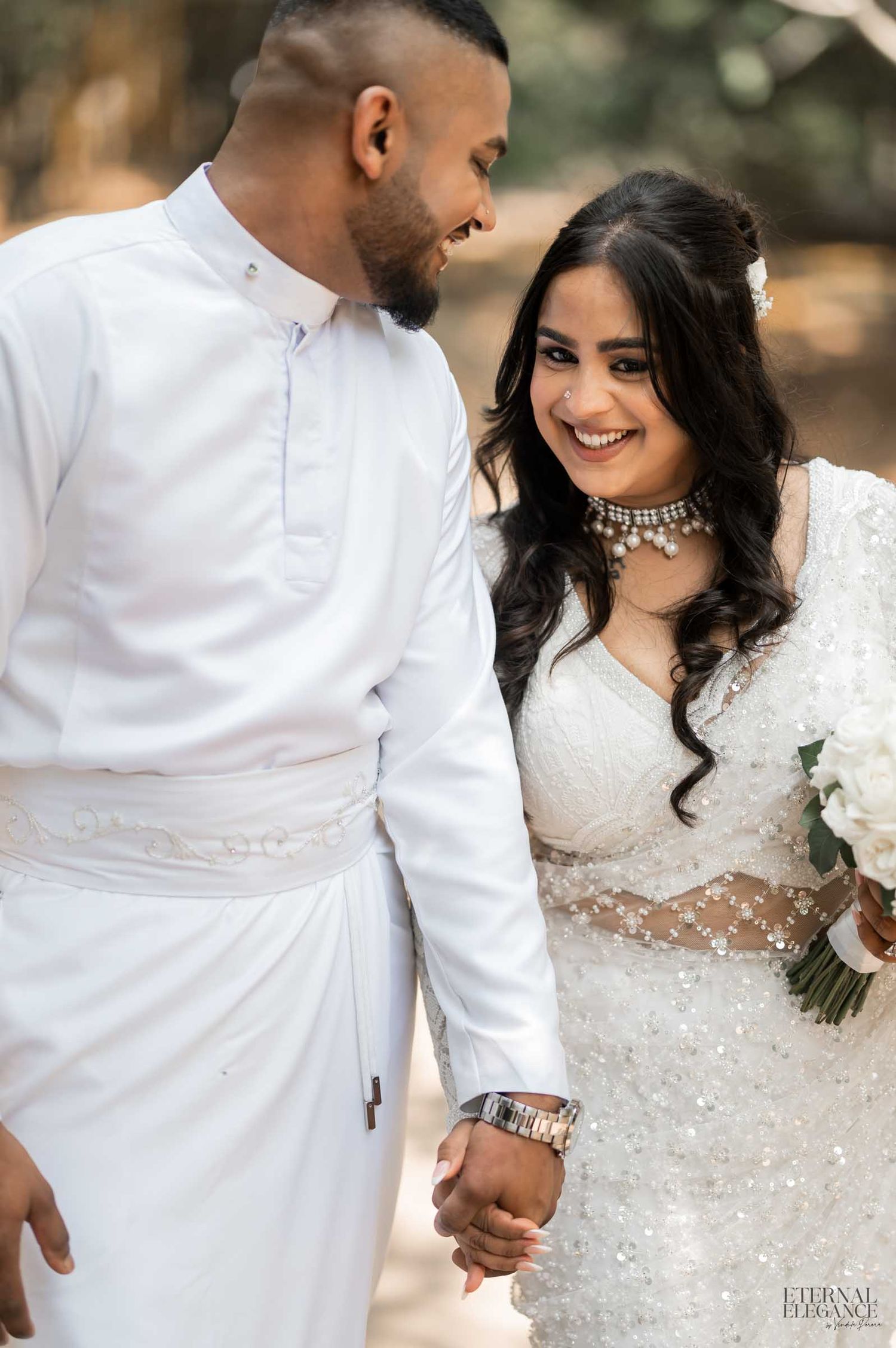 Candid destination wedding moment between bride and groom in Sri Lanka Natural wedding moments captured in Sri Lanka wedding photography