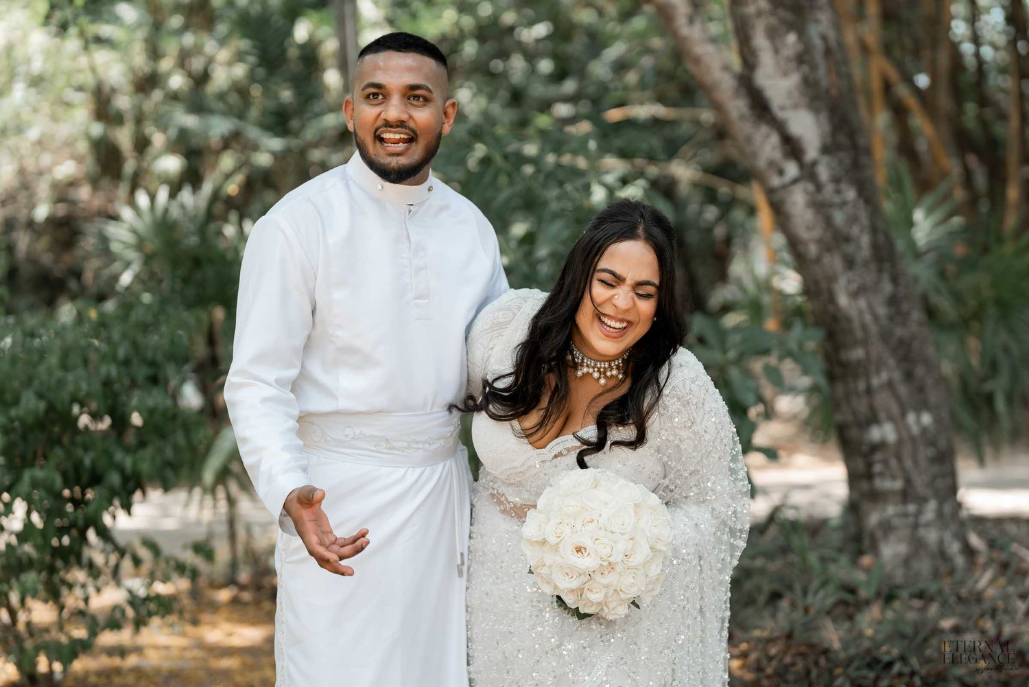 Candid destination wedding moment between bride and groom in Sri Lanka Natural wedding moments captured in Sri Lanka wedding photography