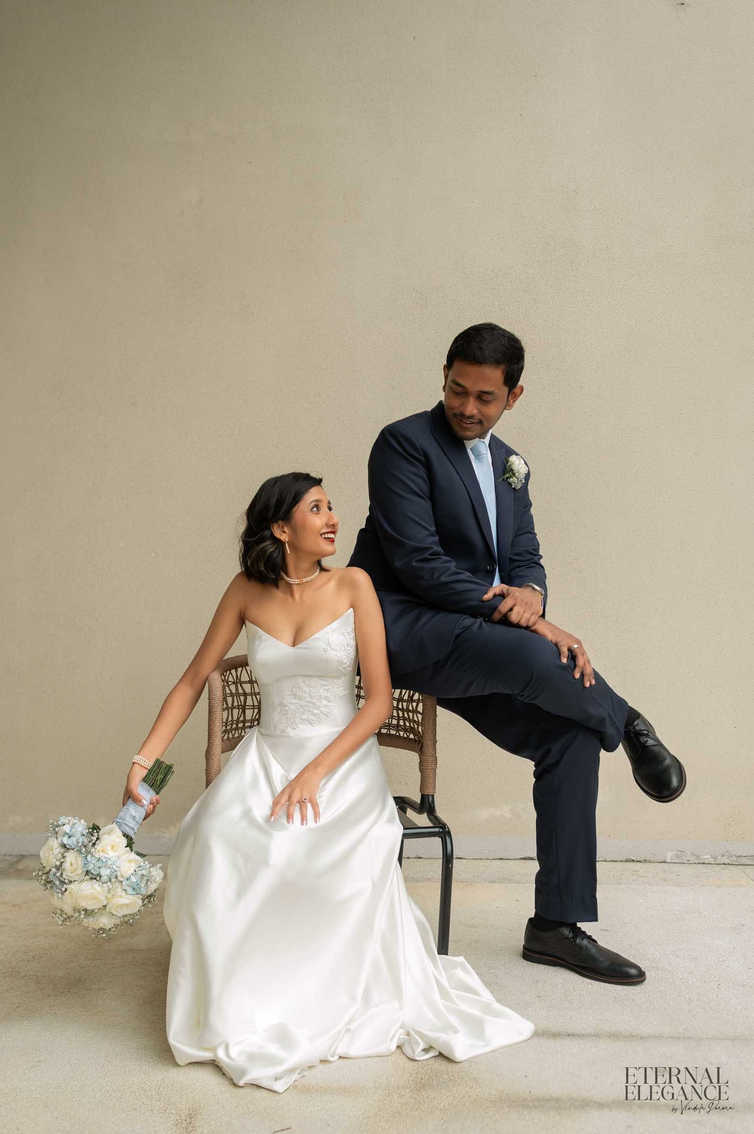 Candid wedding moment portrait between bride and groom Natural wedding moments captured in Sri Lanka