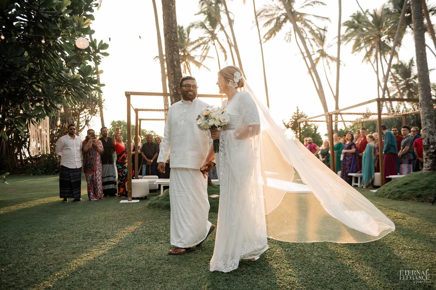 Candid destination wedding moment between bride and groom in Sri Lanka Natural wedding moments captured in Sri Lanka wedding photography
