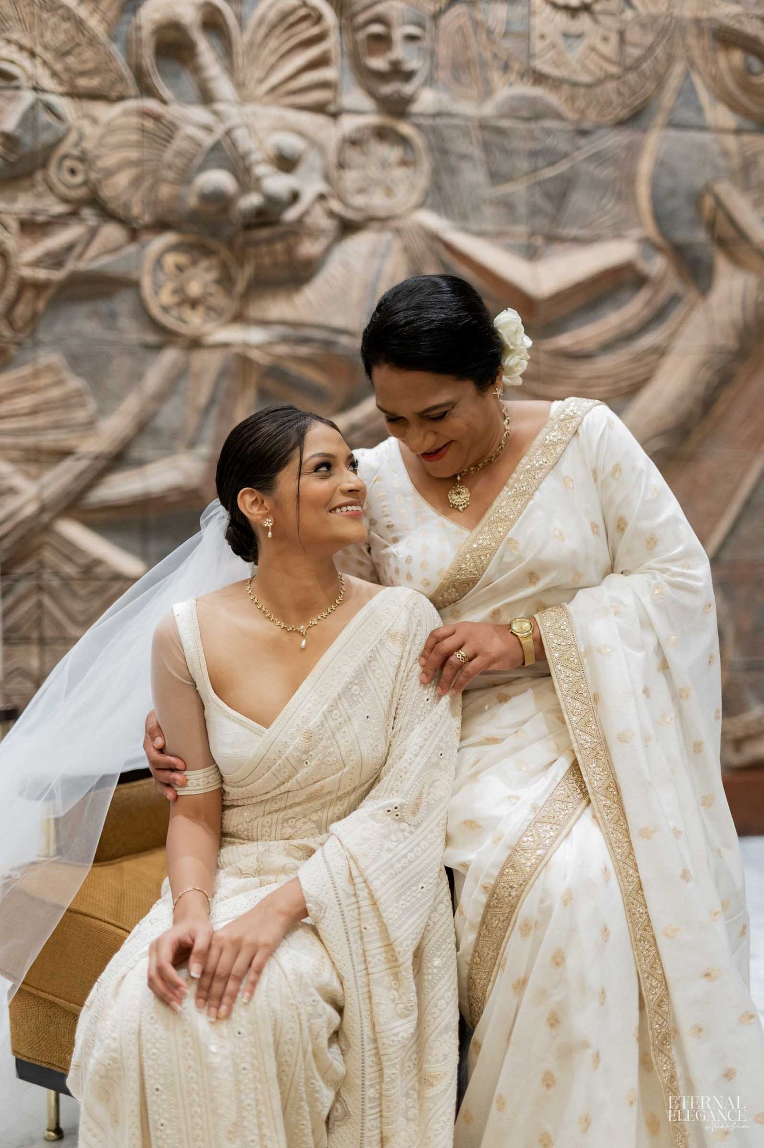 Bride in wedding dress photographed in Sri Lanka