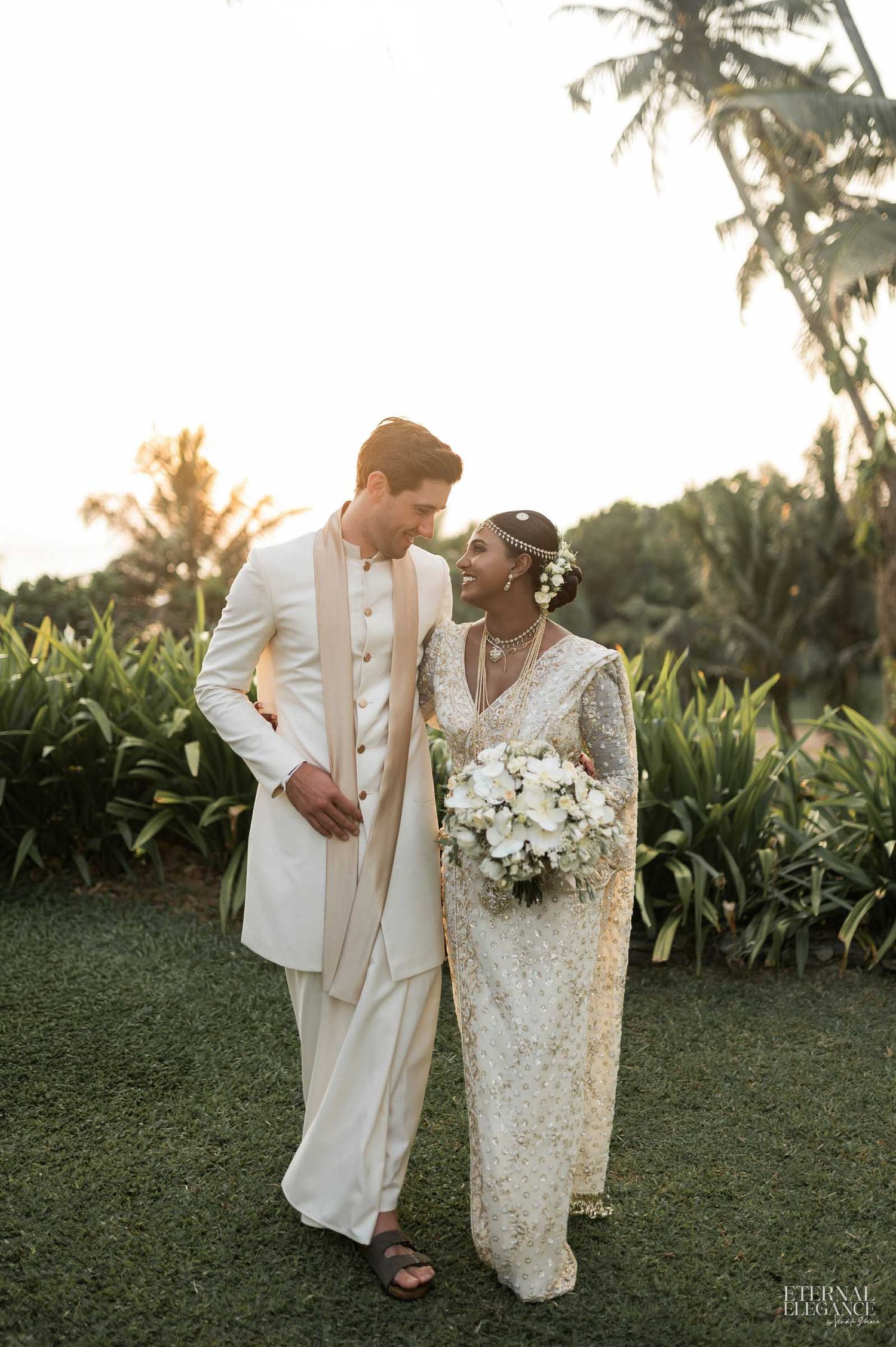 Candid destination wedding moment between bride and groom Natural wedding moments captured in Sri Lanka wedding photography