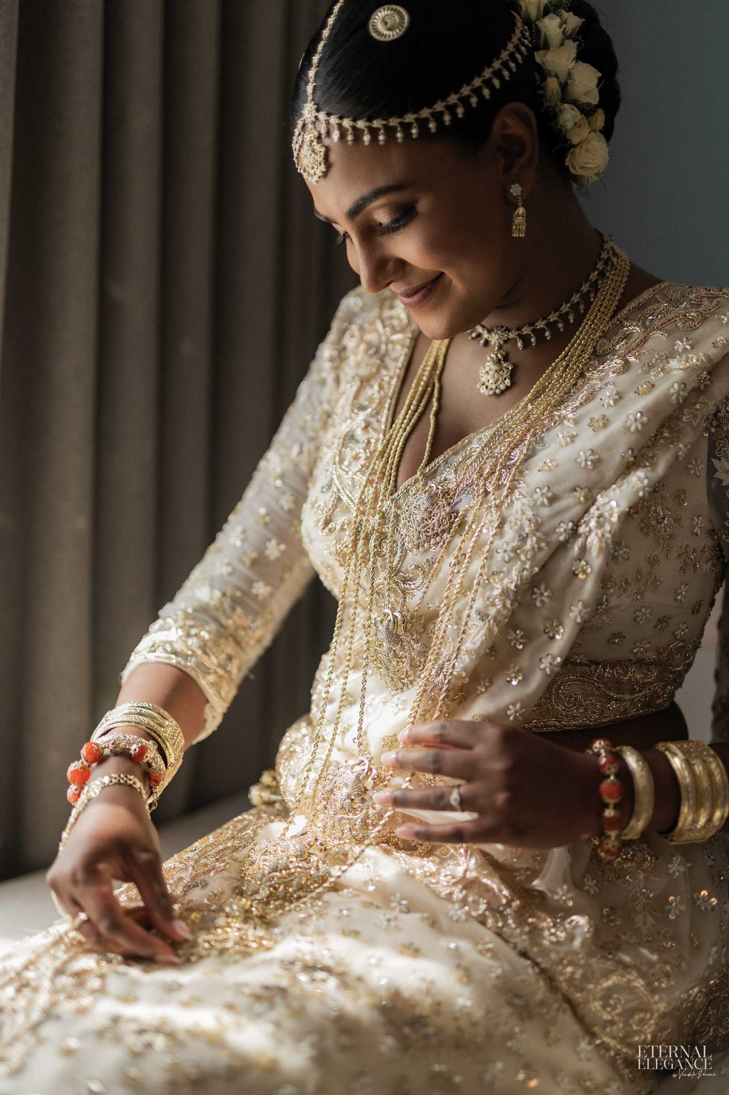 Candid destination wedding Elegant bridal portrait Natural wedding moments captured in Sri Lanka wedding photography