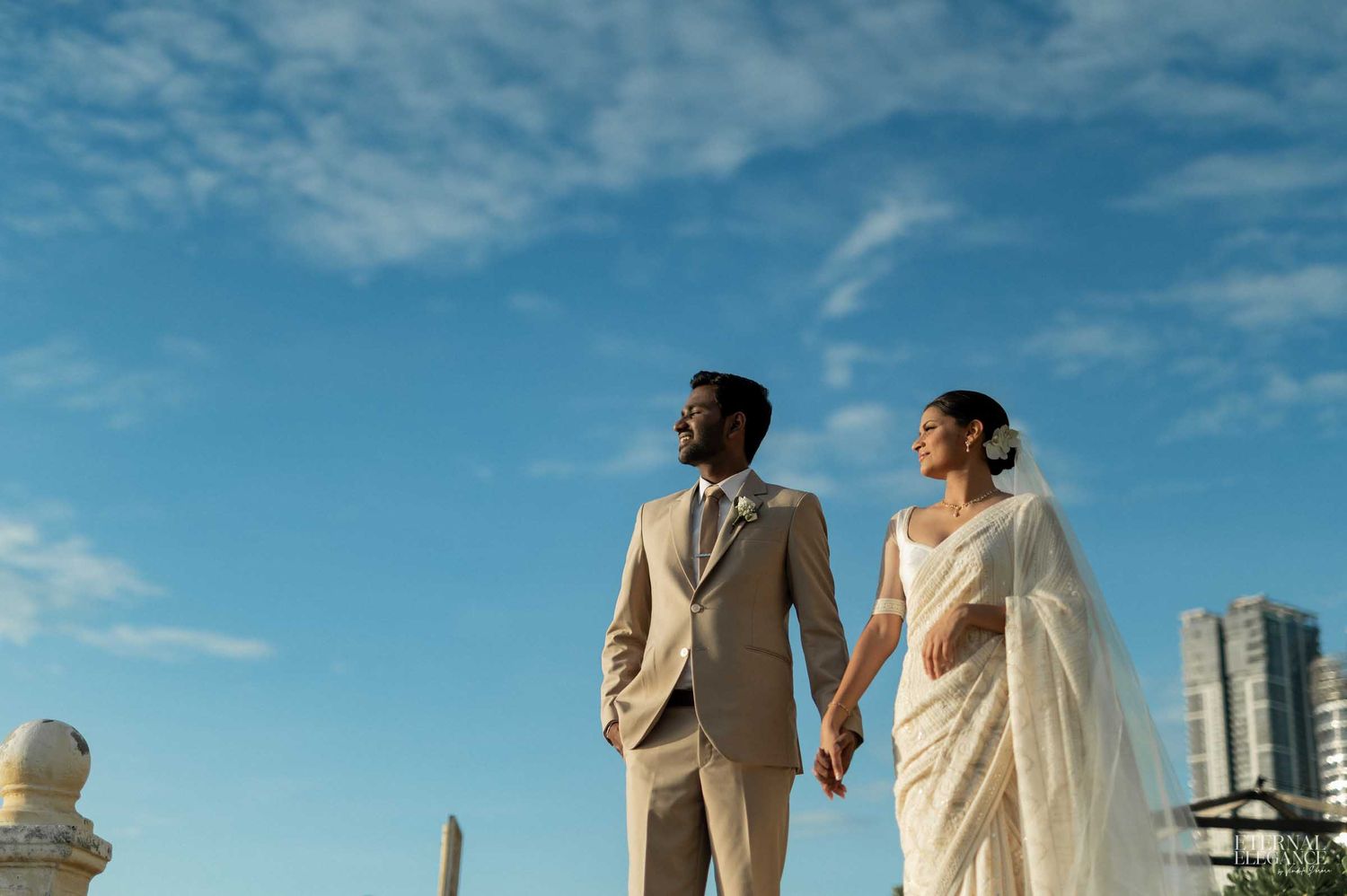 Candid wedding moment between bride and groom in Sri Lanka Natural wedding moments captured in Sri Lanka wedding photography