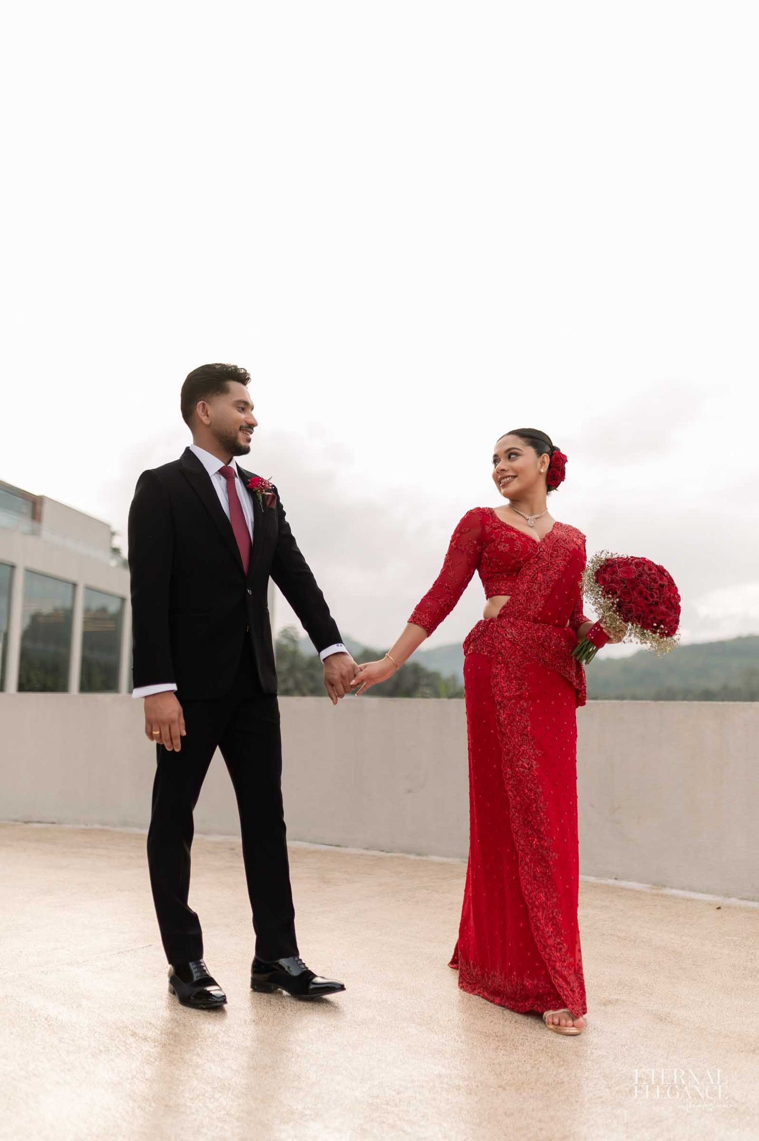 Candid wedding moment portrait between bride and groom Natural wedding moments captured in Sri Lanka