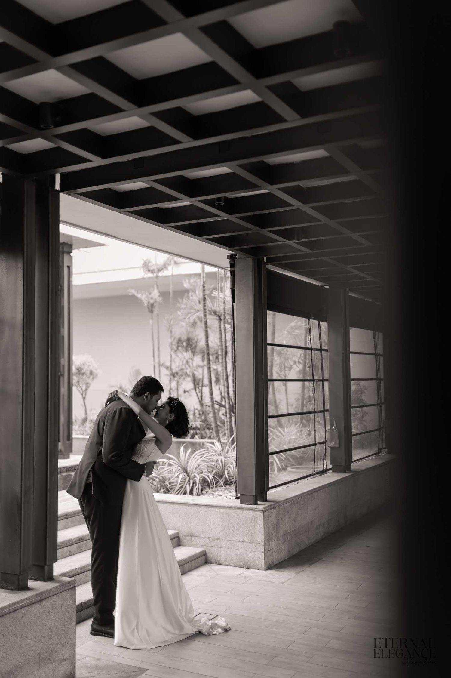 Candid wedding moment portrait between bride and groom Natural wedding moments captured in Sri Lanka