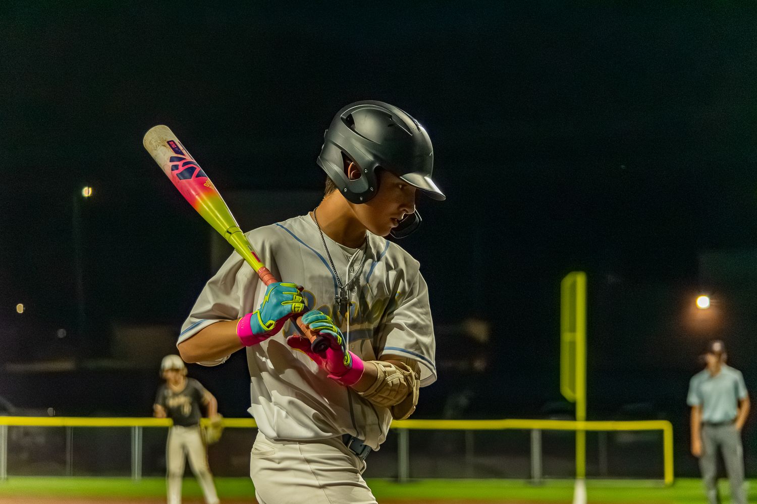 Night Game Baseball Hitting Sports Action Shot
