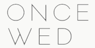Minimalist typography logo reading ONCE WED in thin capital letters.