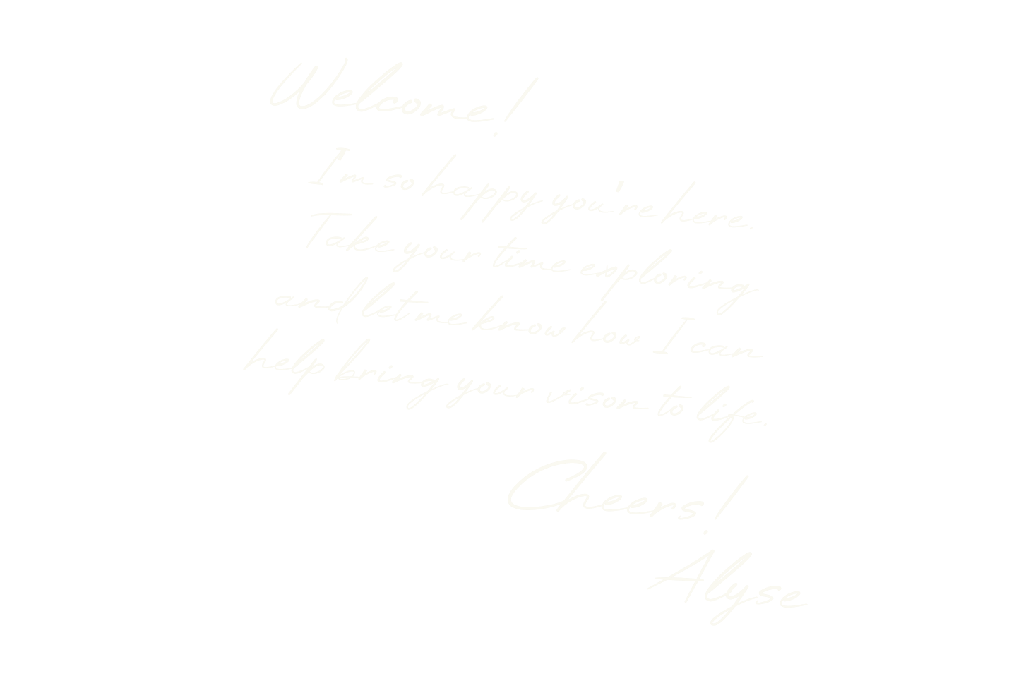 White handwritten text on a sticky note welcoming clients