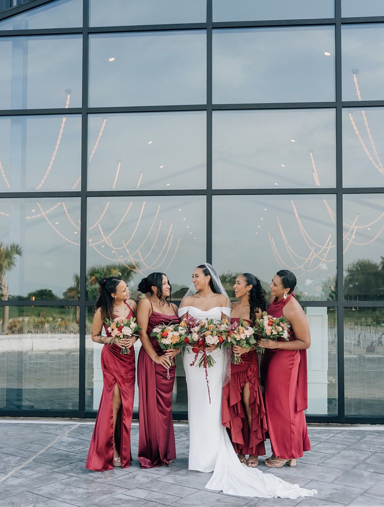 Bridesmaids Flowers and Bride