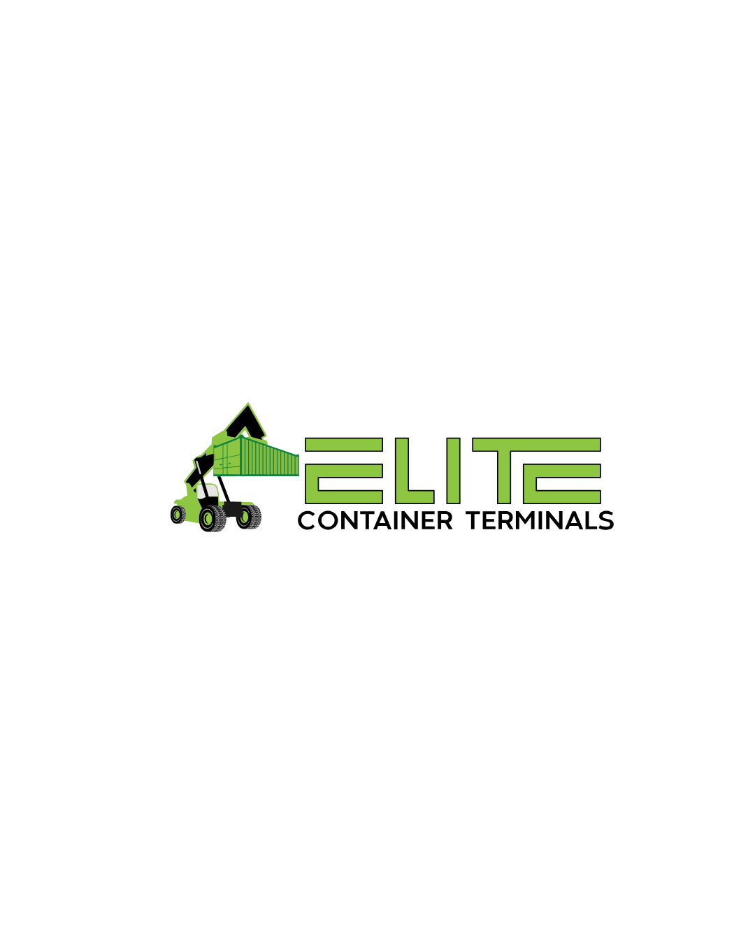 Green Elite Container Terminals logo with company name and small truck icon in the top right corner.