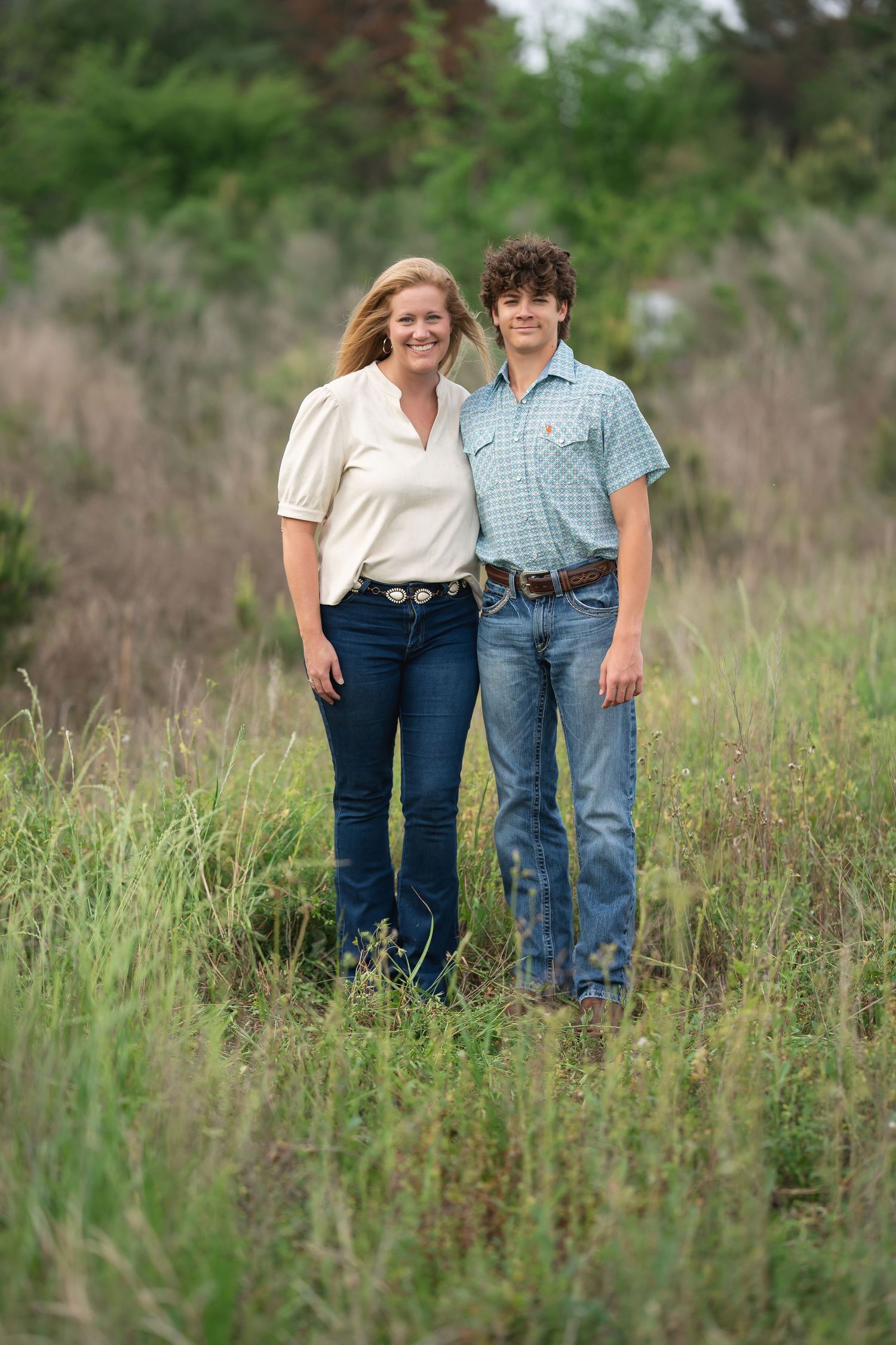 mother and son posed portrai in cypress texas