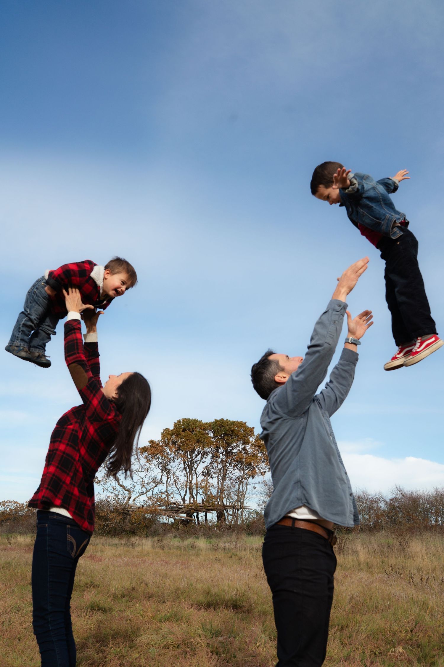 Naniamo, BC family photographer capturing a family of four in the beautiful outdoors.