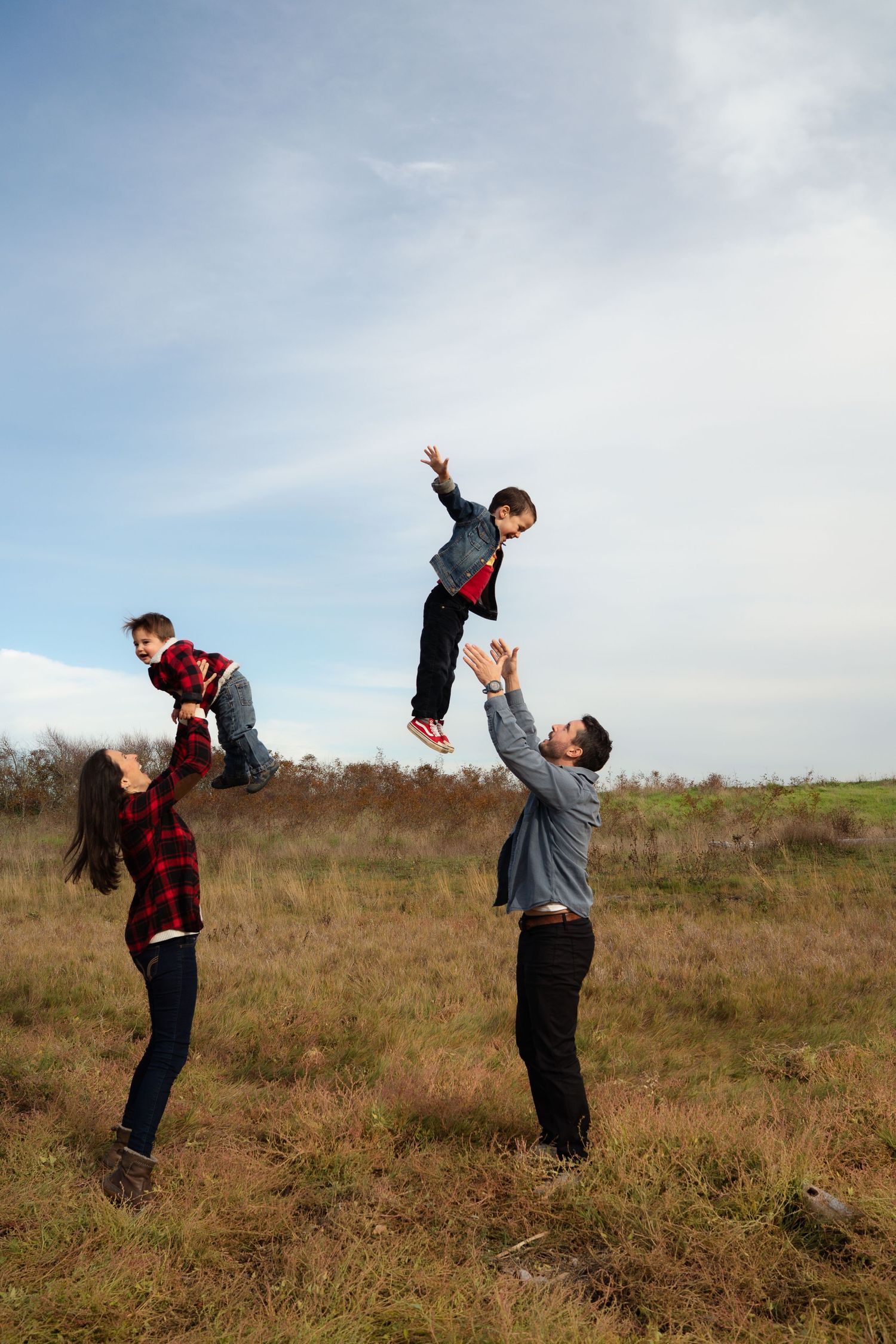 Naniamo, BC family photographer capturing a family of four in the beautiful outdoors.