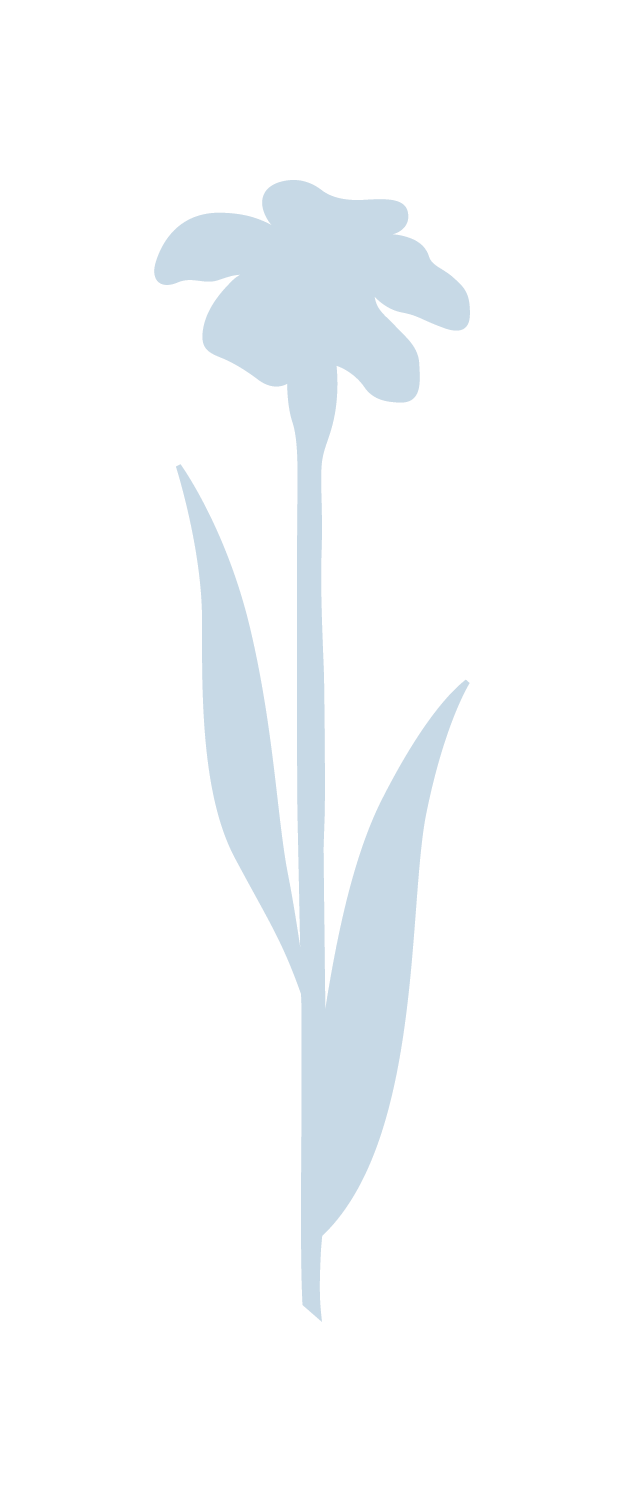Minimalist blue flower silhouette design pattern.