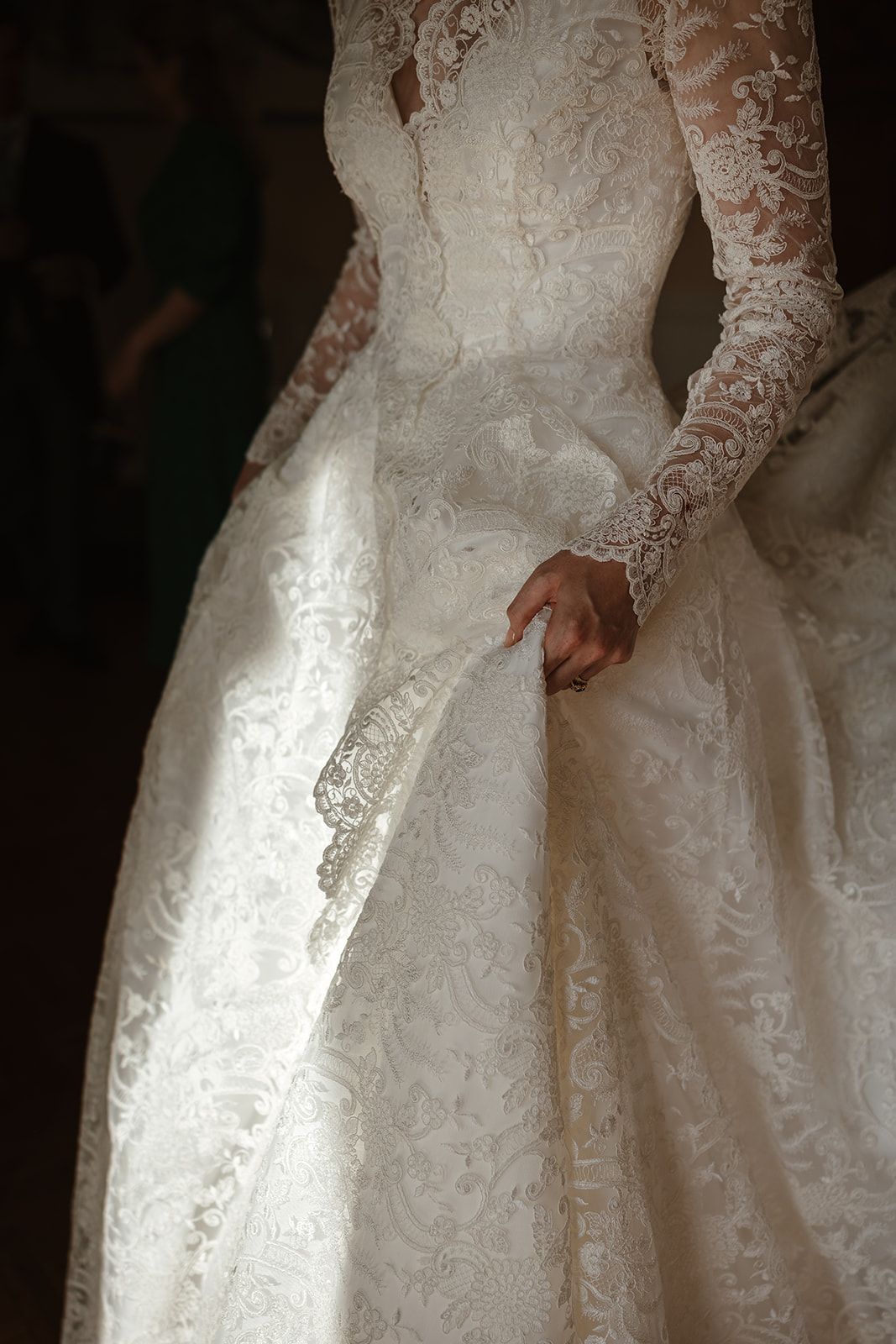 Elegant Lace dress at Berwick House, Shrewsbury.