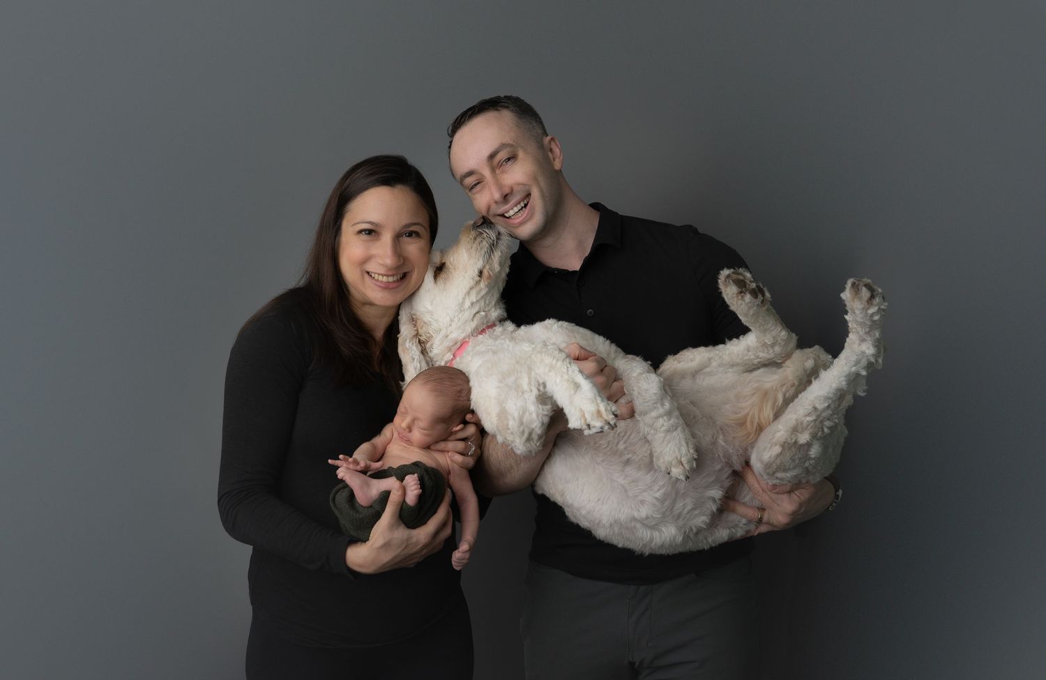 Family newborn photos with dog. Hatched newborn photography. Wisconsin's premiere newborn and maternity photography.