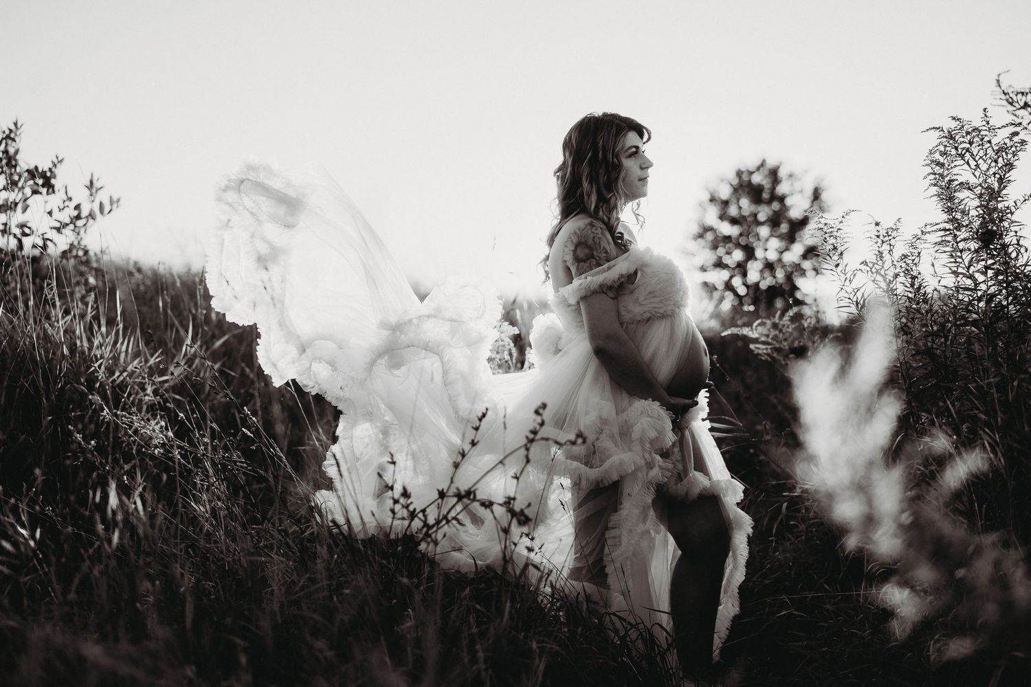 Dramati black and white Maternity Photography by Hatched Photography, Serving Madison, Verona, Mount Horeb, Middleton, Sun Prairie and surro
