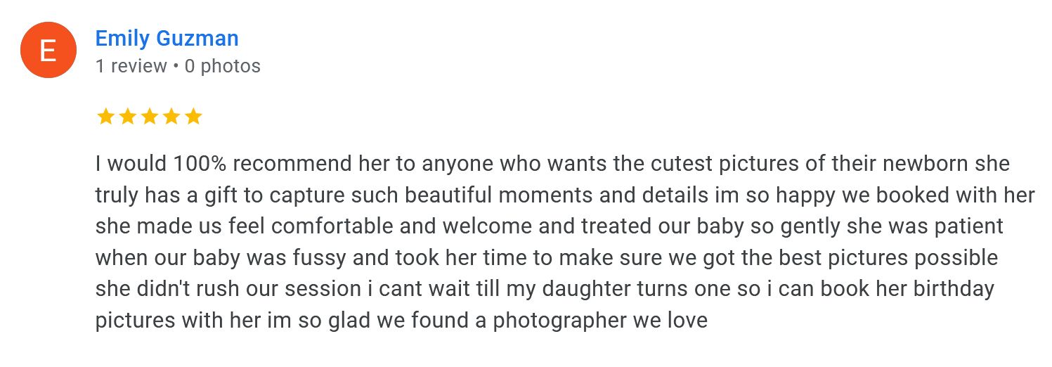 A Great Google Review Screen shot! Hatched Newborns