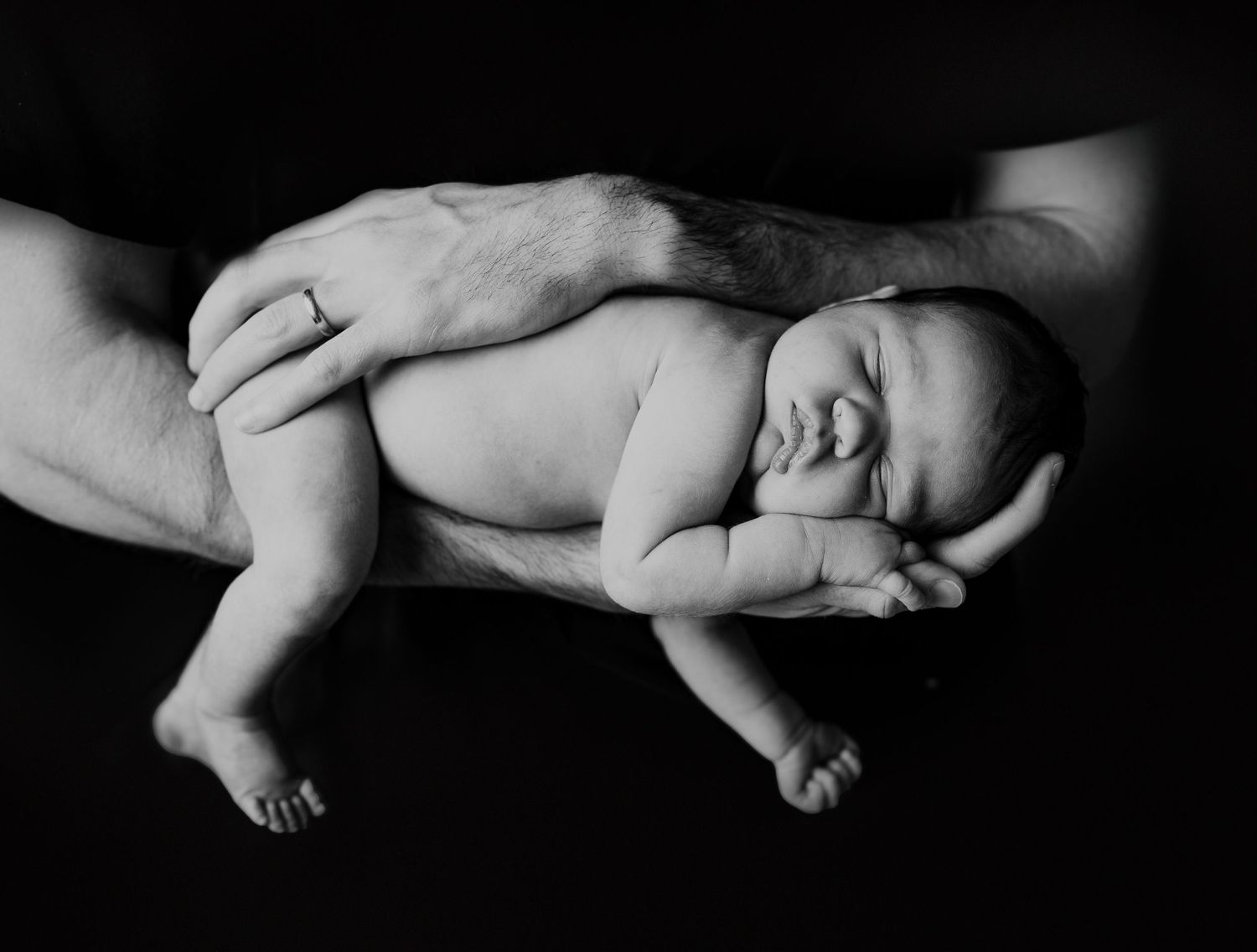 Black and White dramatic newborn photo. Hatched Newborns. Madison, Mount Horeb, Verona, Middleton, Wisconsin.