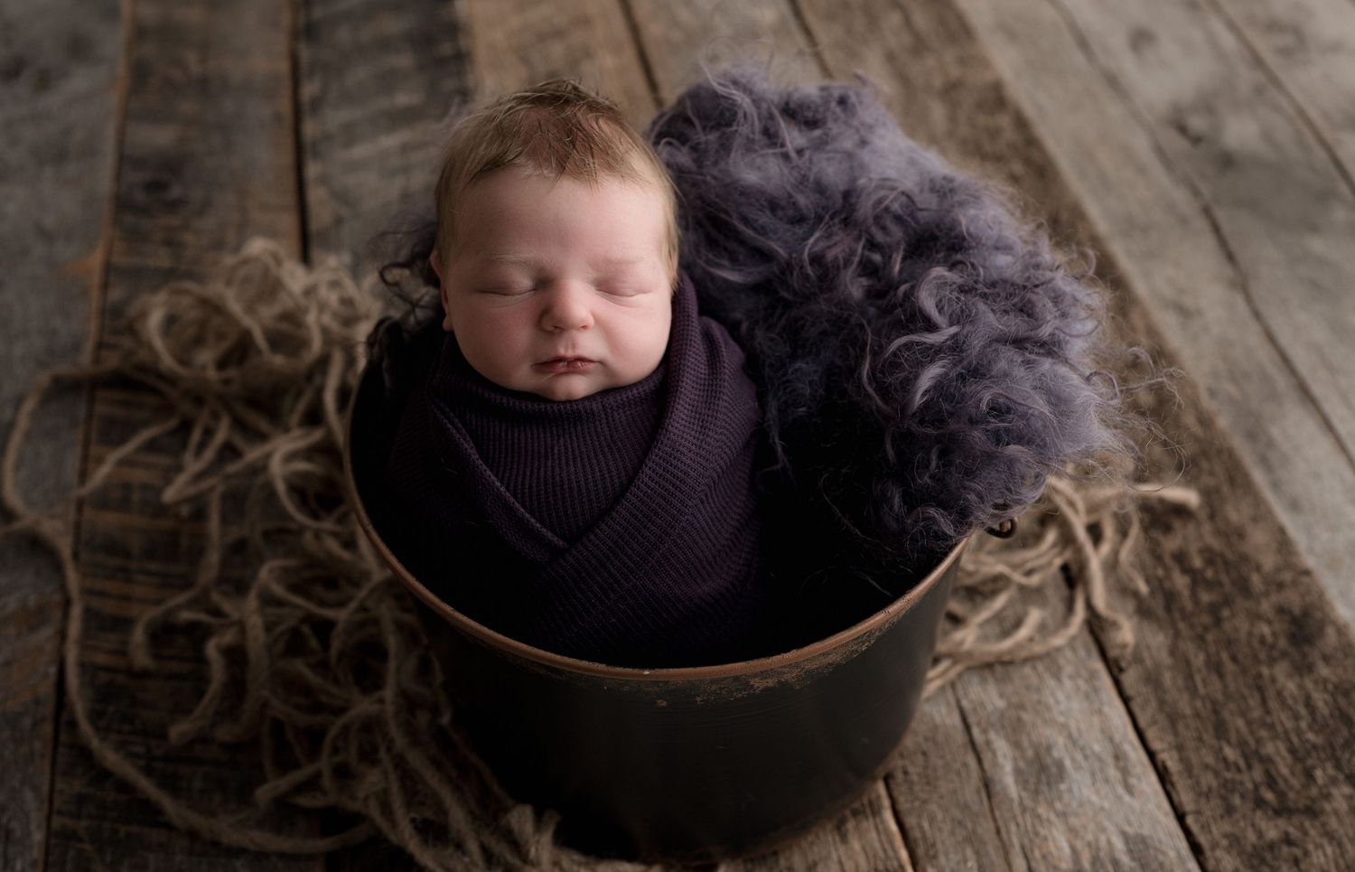 Baby in Purple. Madison, WI Mount Horeb, Wi Verona, WI Newborn Photography