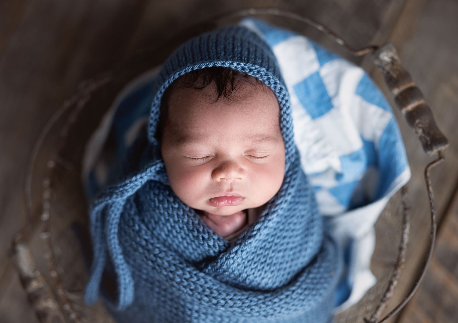 Baby laying on a vintage quilt. Maternity Photography by Hatched Photography, Serving Madison, Verona, Mount Horeb, Middleton, Sun Prairie a