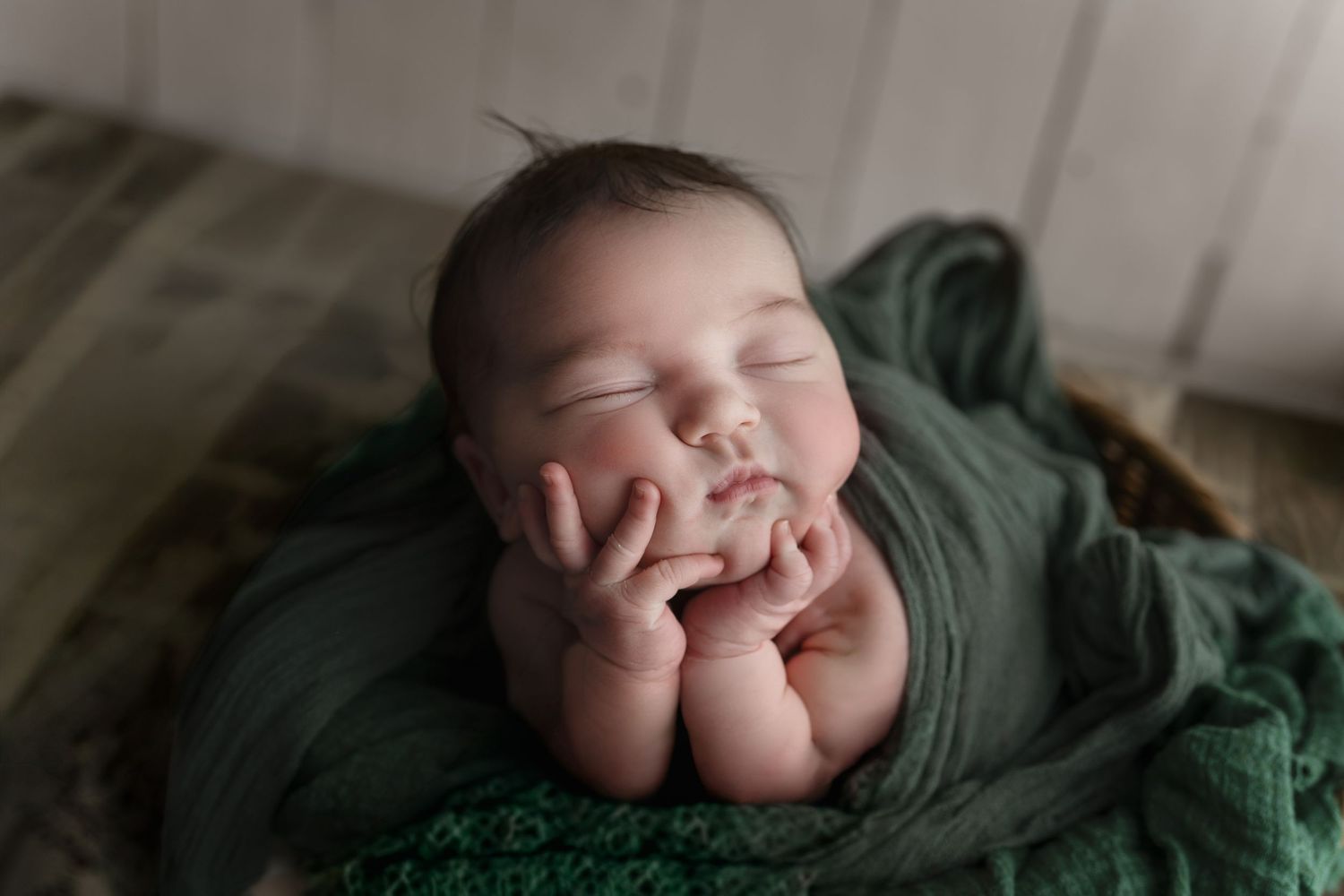 Baby with chubby cheeks. Newborn photography Baby pictures. Madison, WI