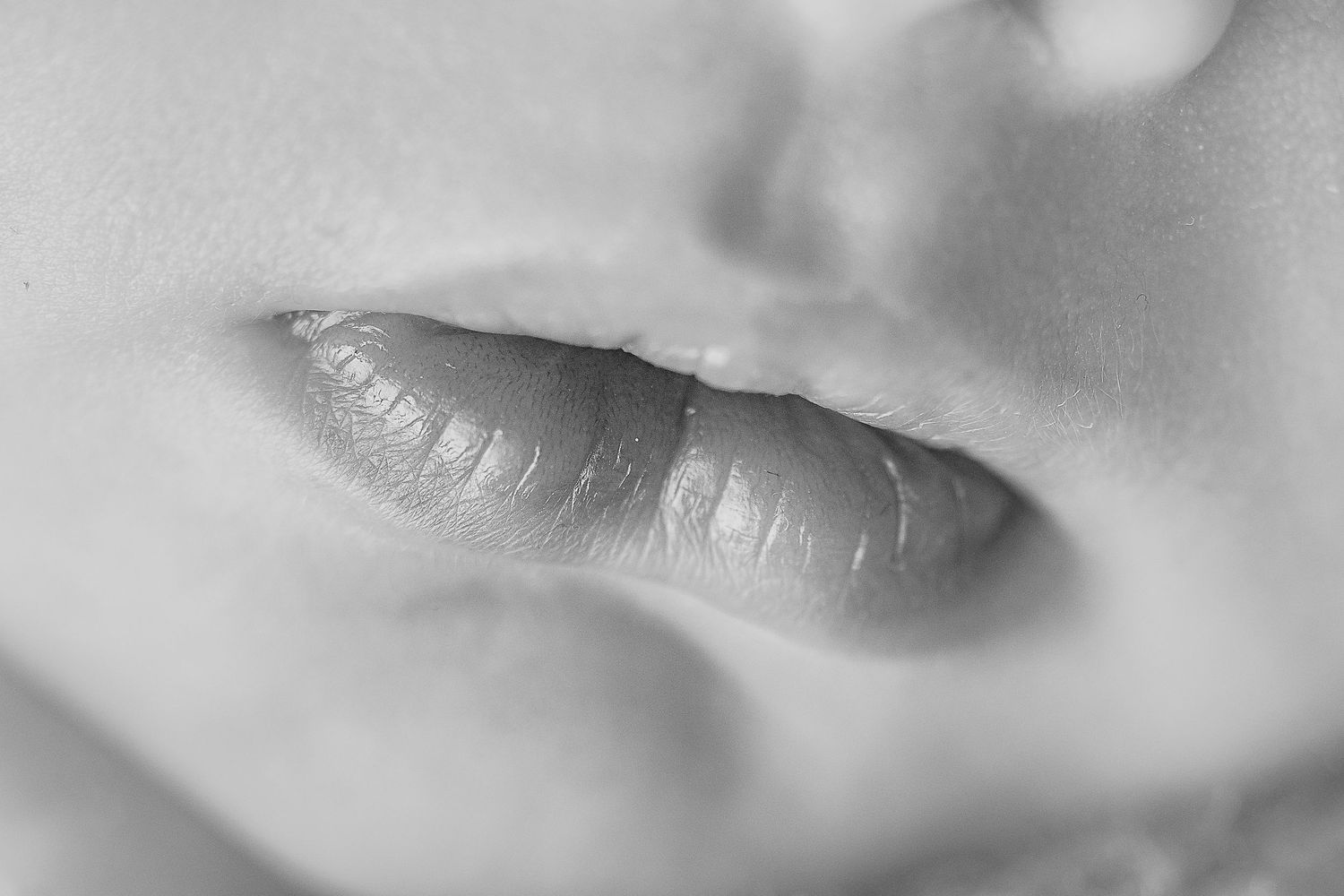 Black and White macro of lips