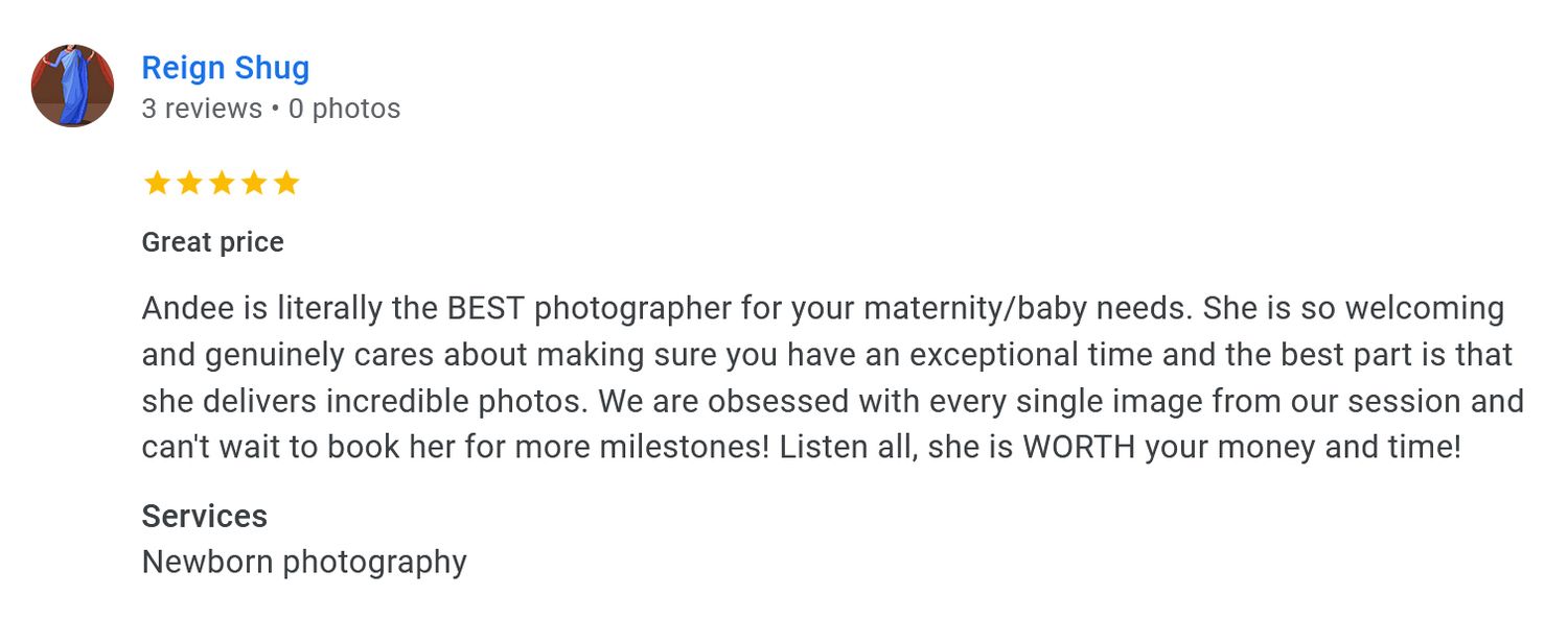 A Great Google Review Screen shot! Hatched Newborns