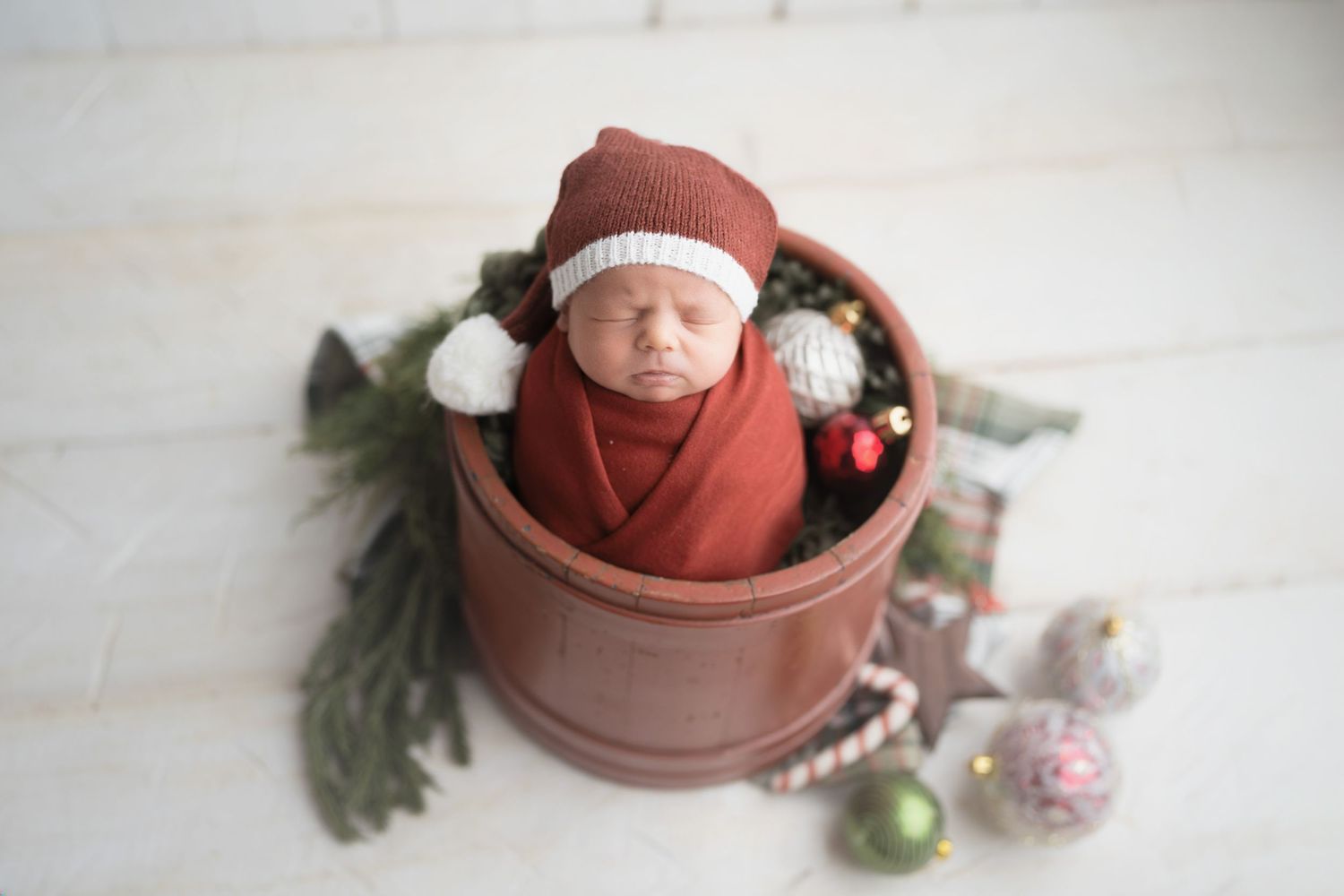 Baby dressed for Christmas, Madison, WI