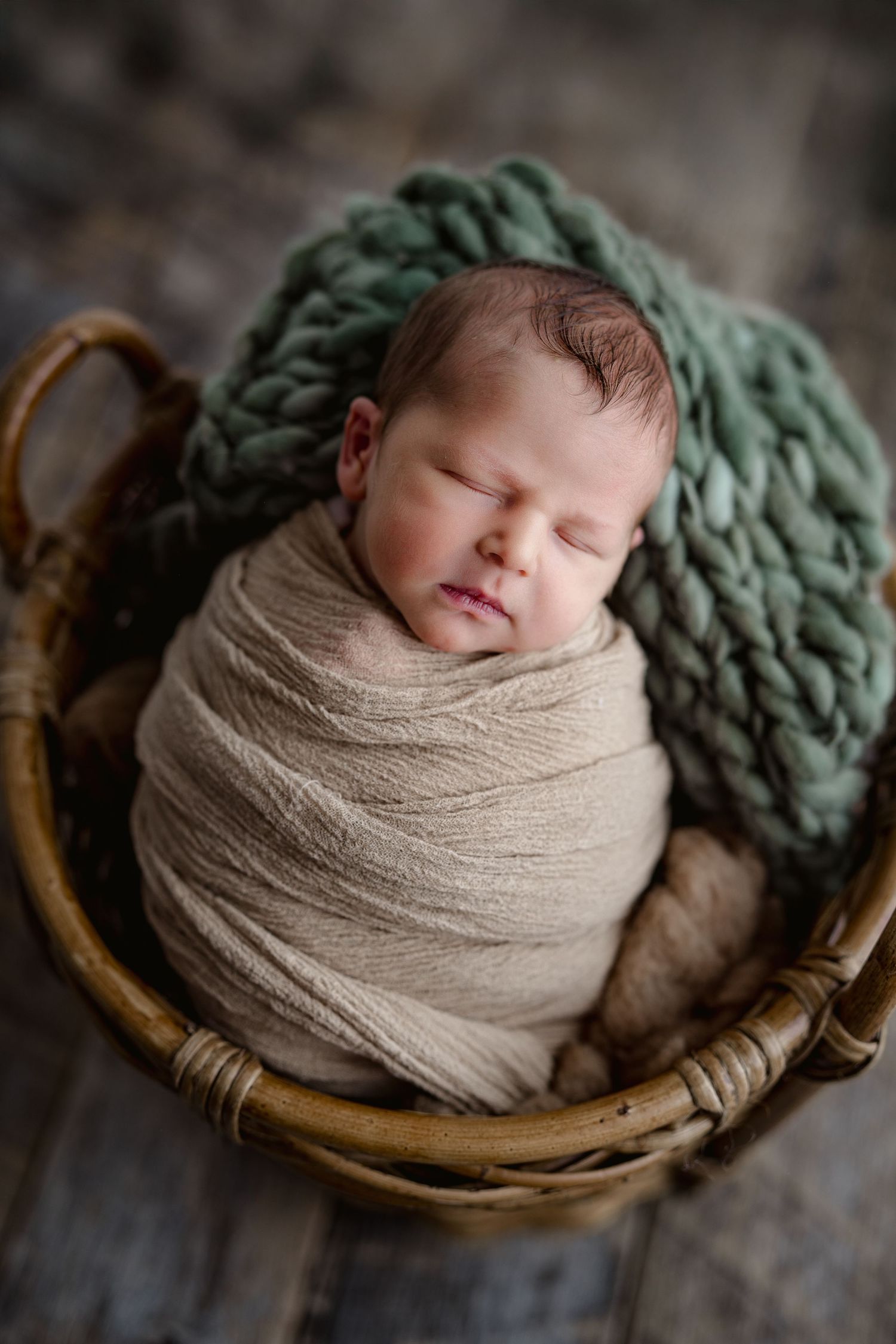 Baby wrapped in brown, Mount Horeb, Madison, Verona, Madison, Wisconsin