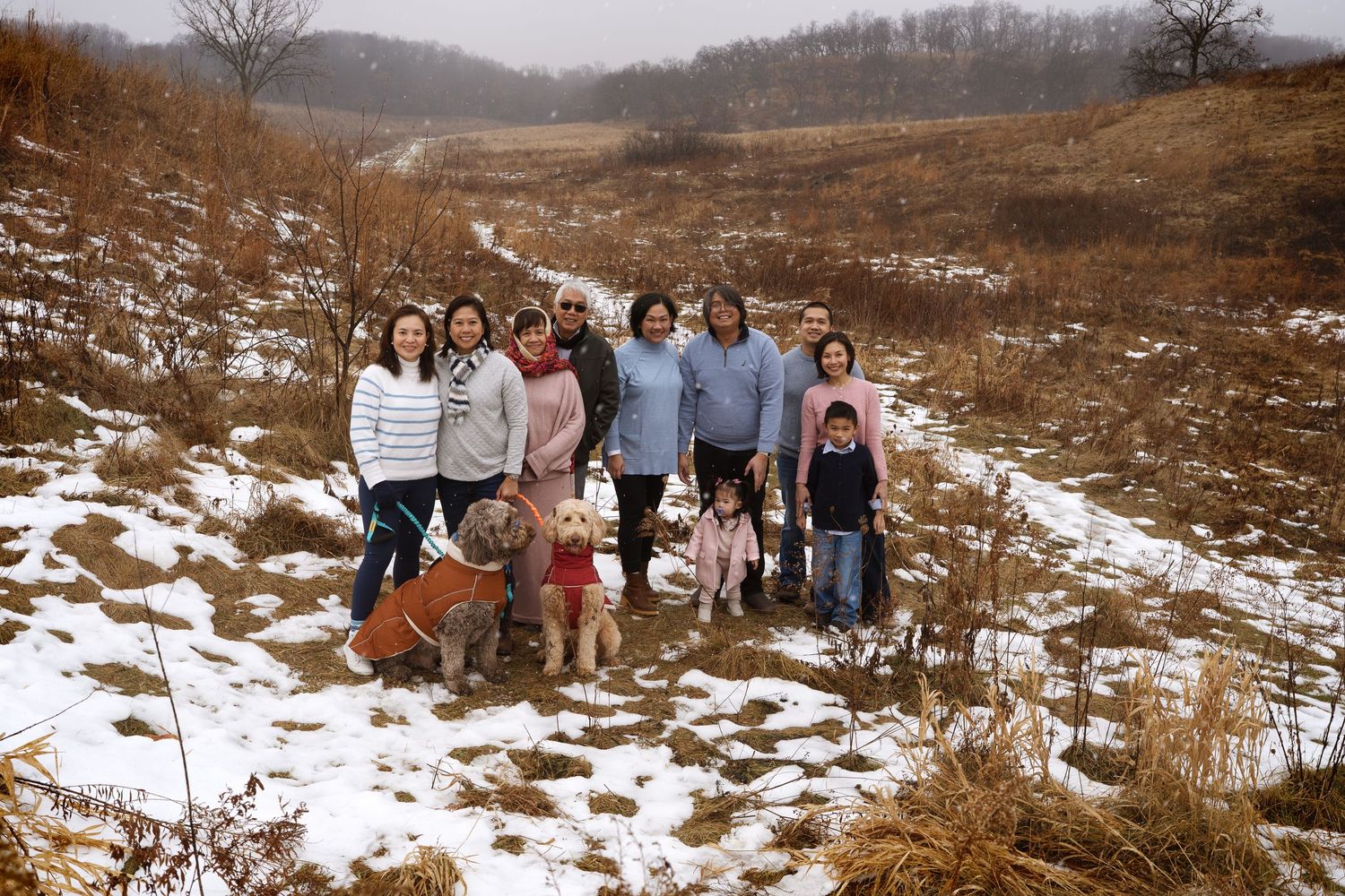 Family in a winter scene. Madison, WI Family Photos