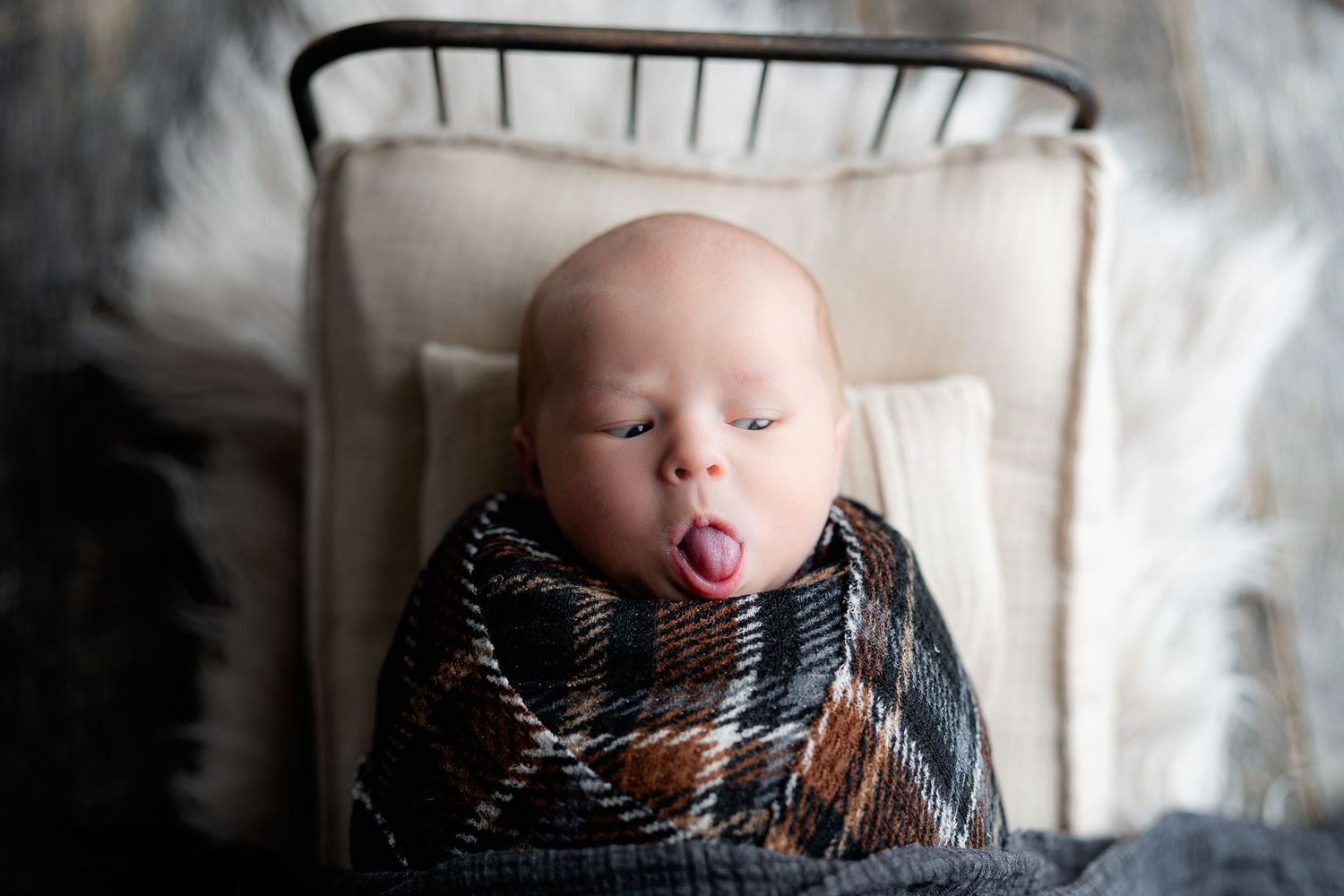 Baby sticking out tongue, Mount Horeb, Madison, Verona, Madison, Wisconsin