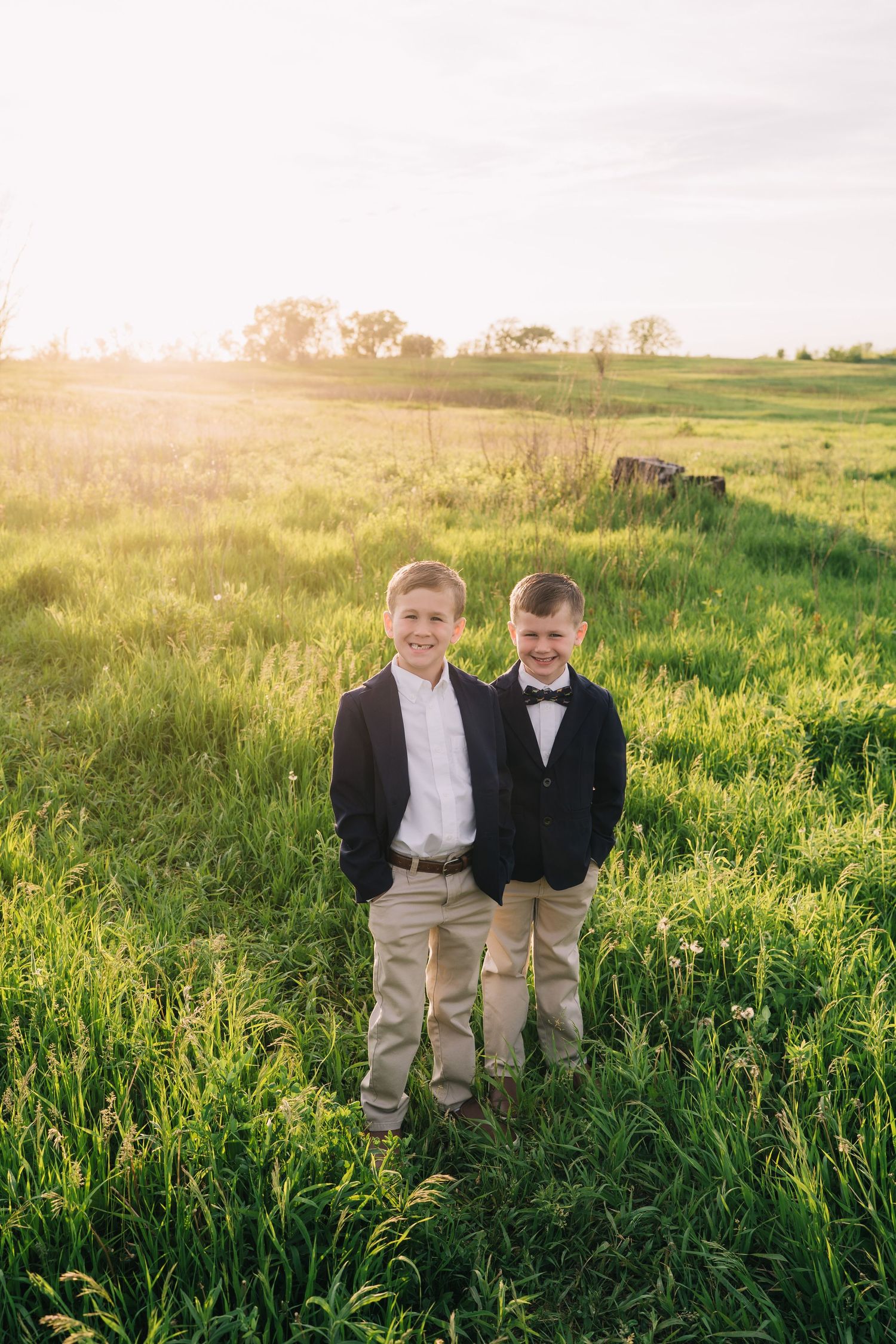 Two little boys at sunset. Madison, WI Mount Horeb, Wi Verona, WI Newborn Photography