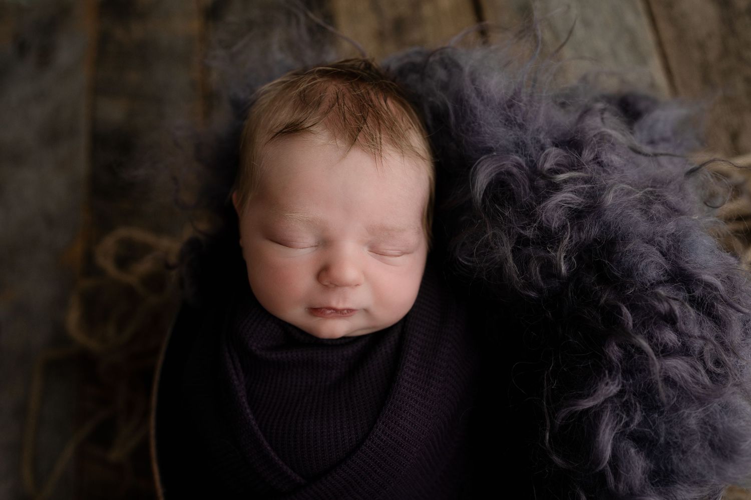 Baby in Purple. Madison, WI Mount Horeb, Wi Verona, WI Newborn Photography