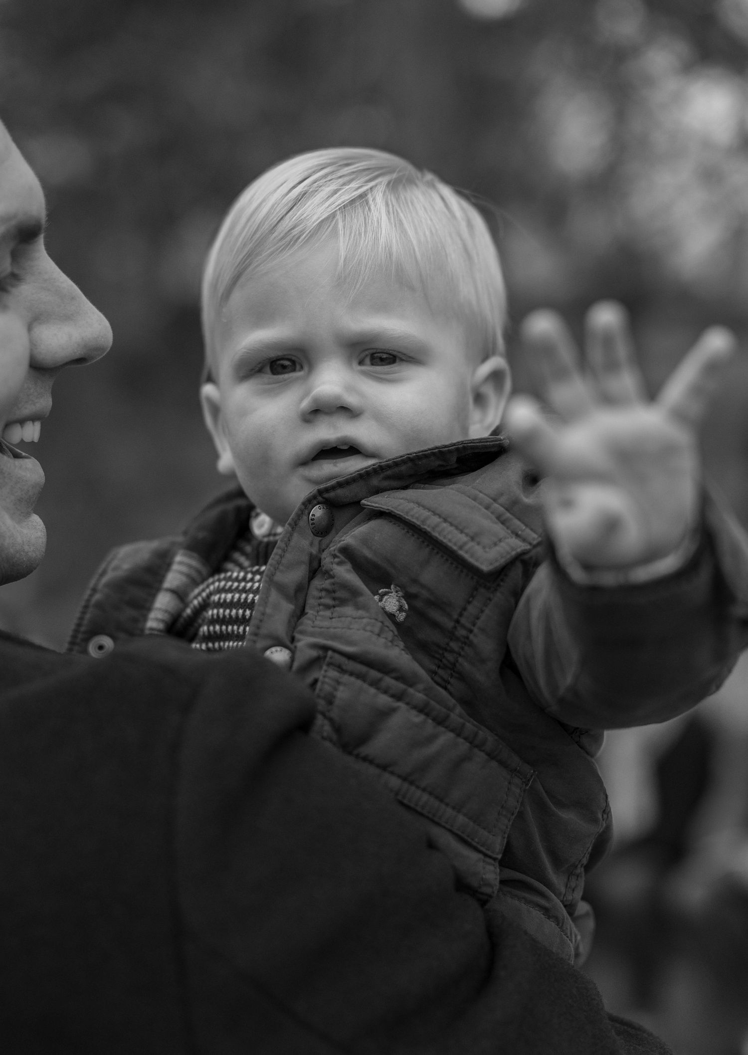 Black and white close-up sequence showing playful expressions.